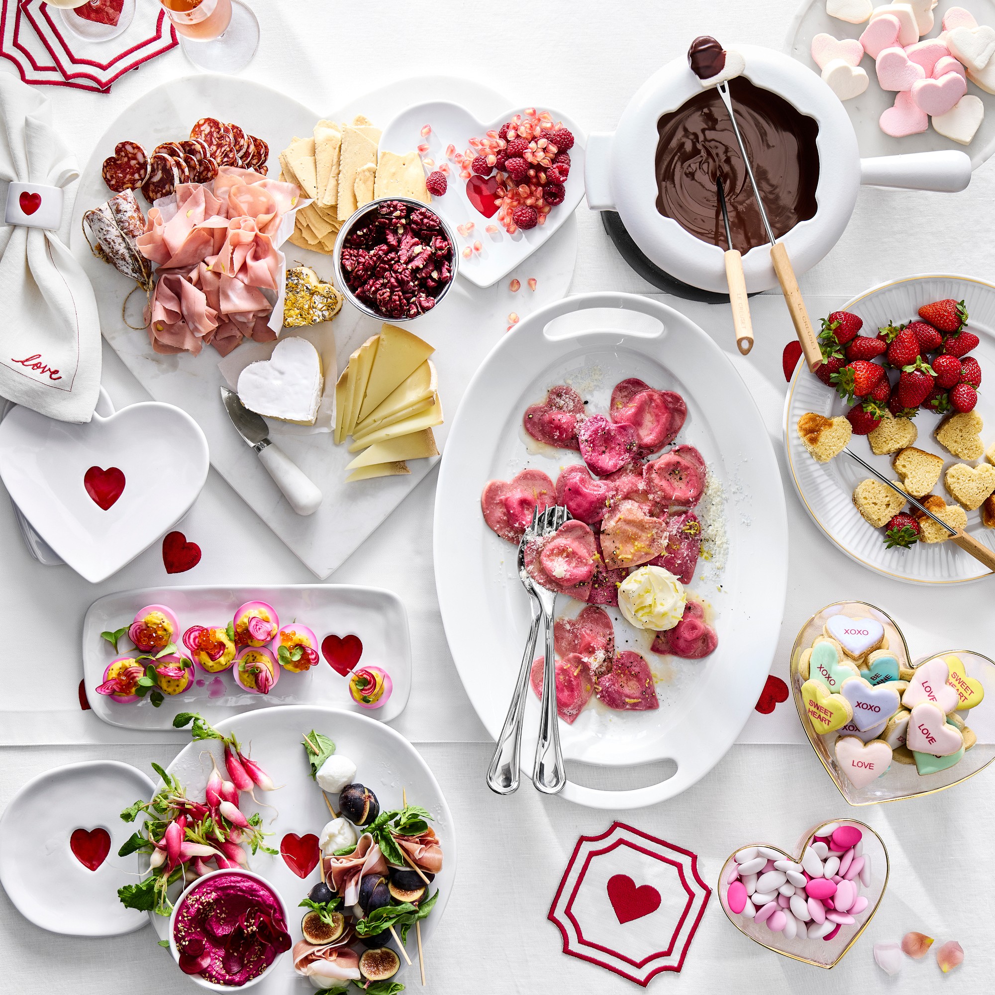 White Marble Heart Cheese Board