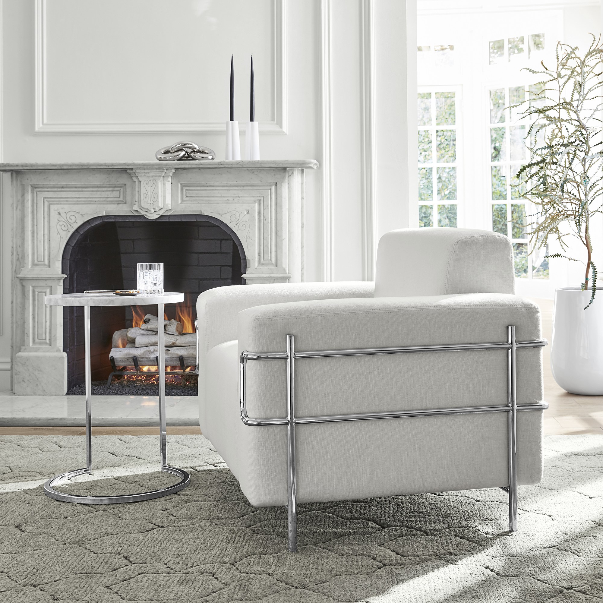 Marble & Metal Accent Table (18