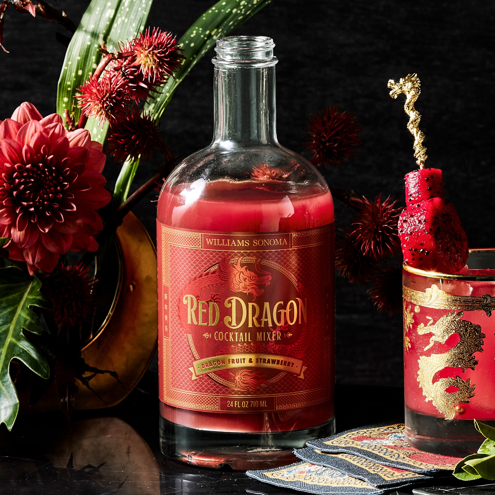 Gold Dragon Double Old-Fashioned Glasses