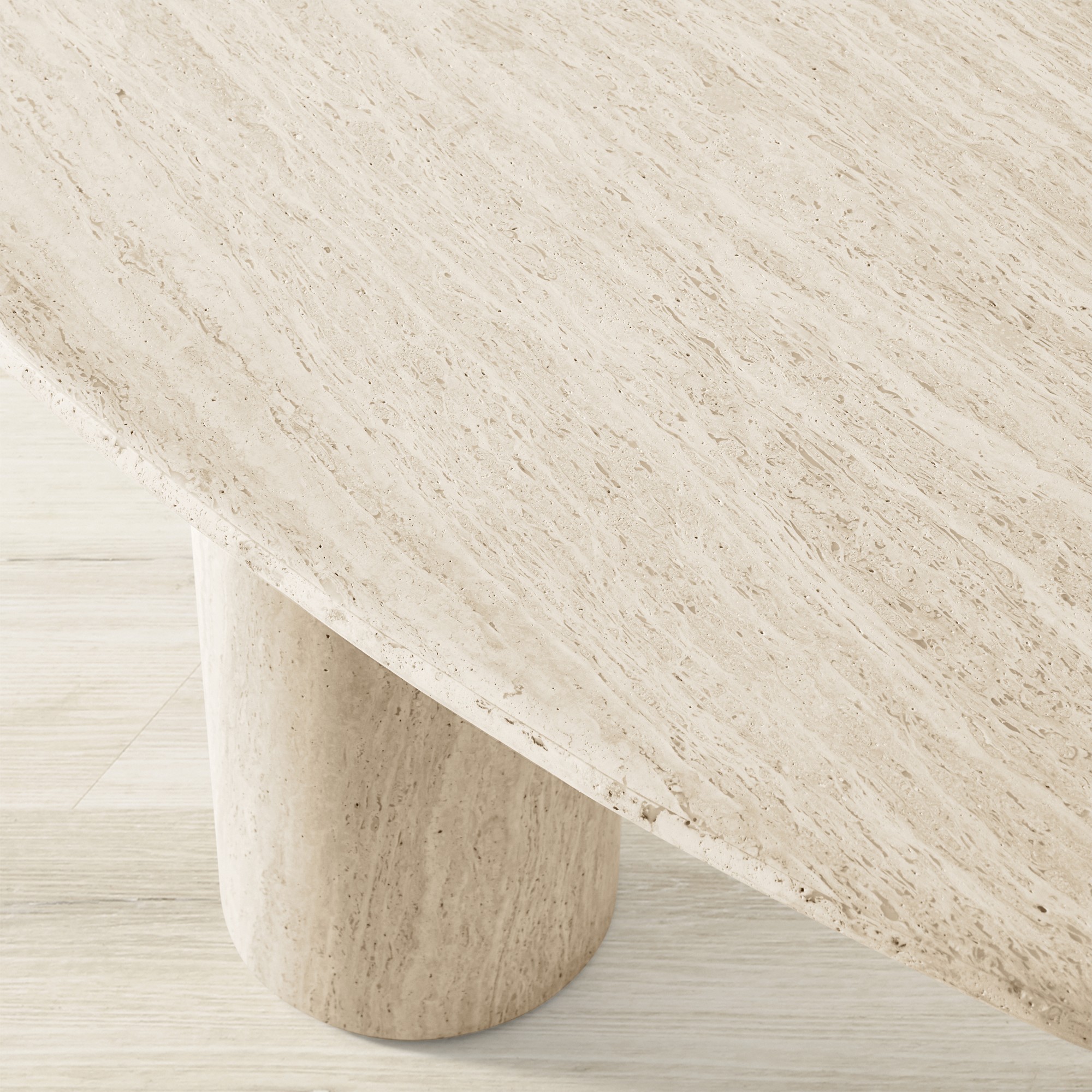 Marina Travertine Sculptural Coffee Table (55