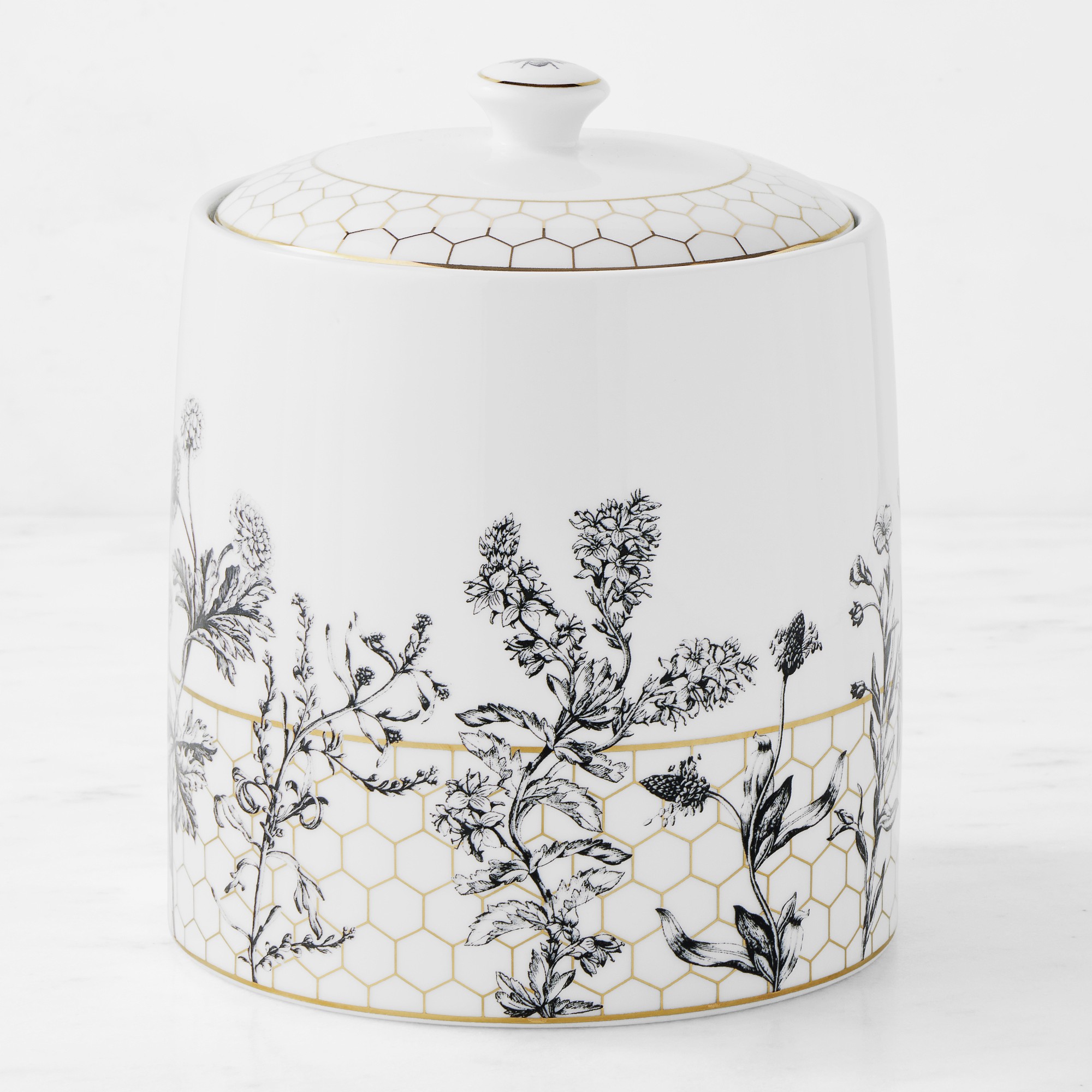 Williams Sonoma Honeycomb Porcelain Canister