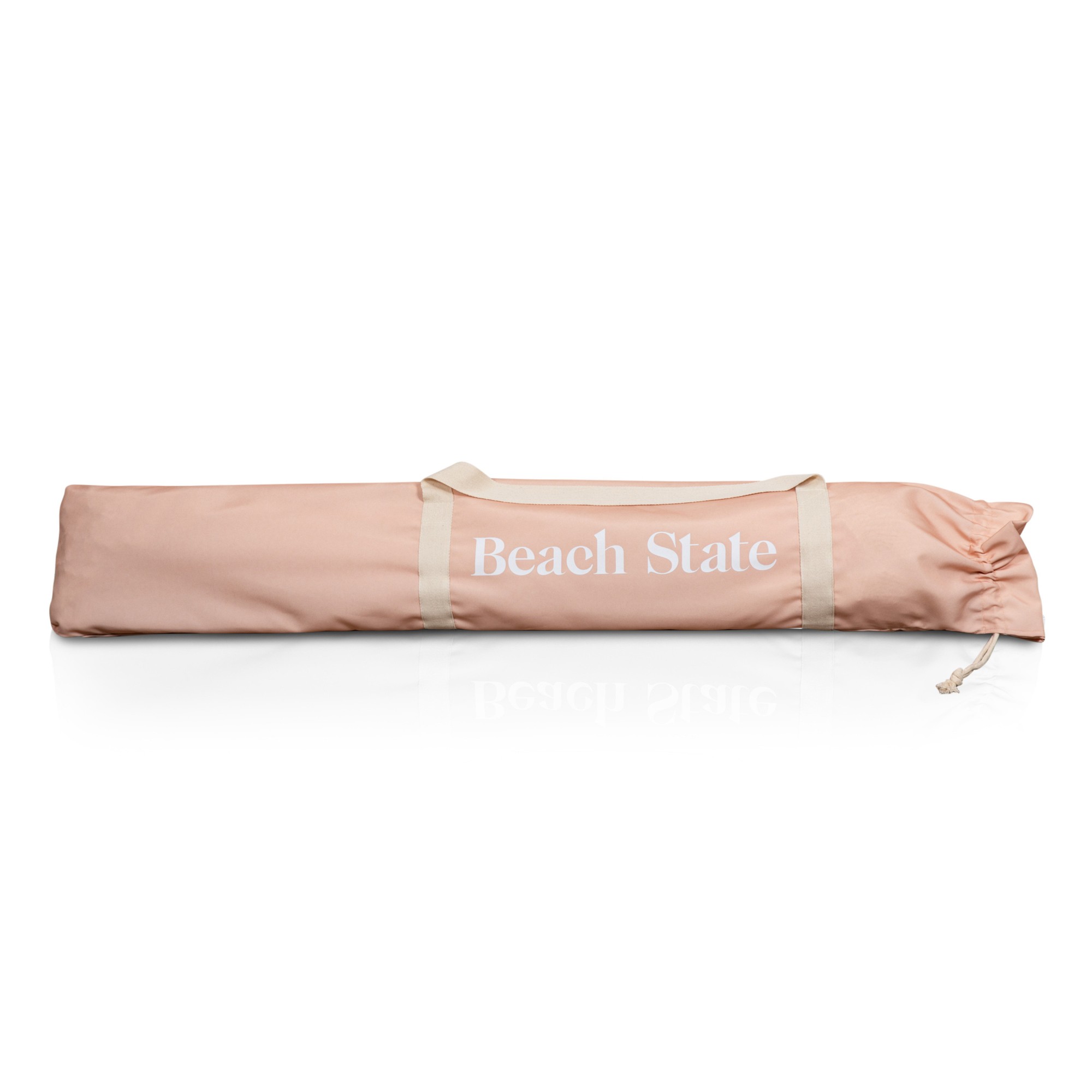 6.5' Round Beach State Summerland Portable Umbrella, Pink Salt Stripe