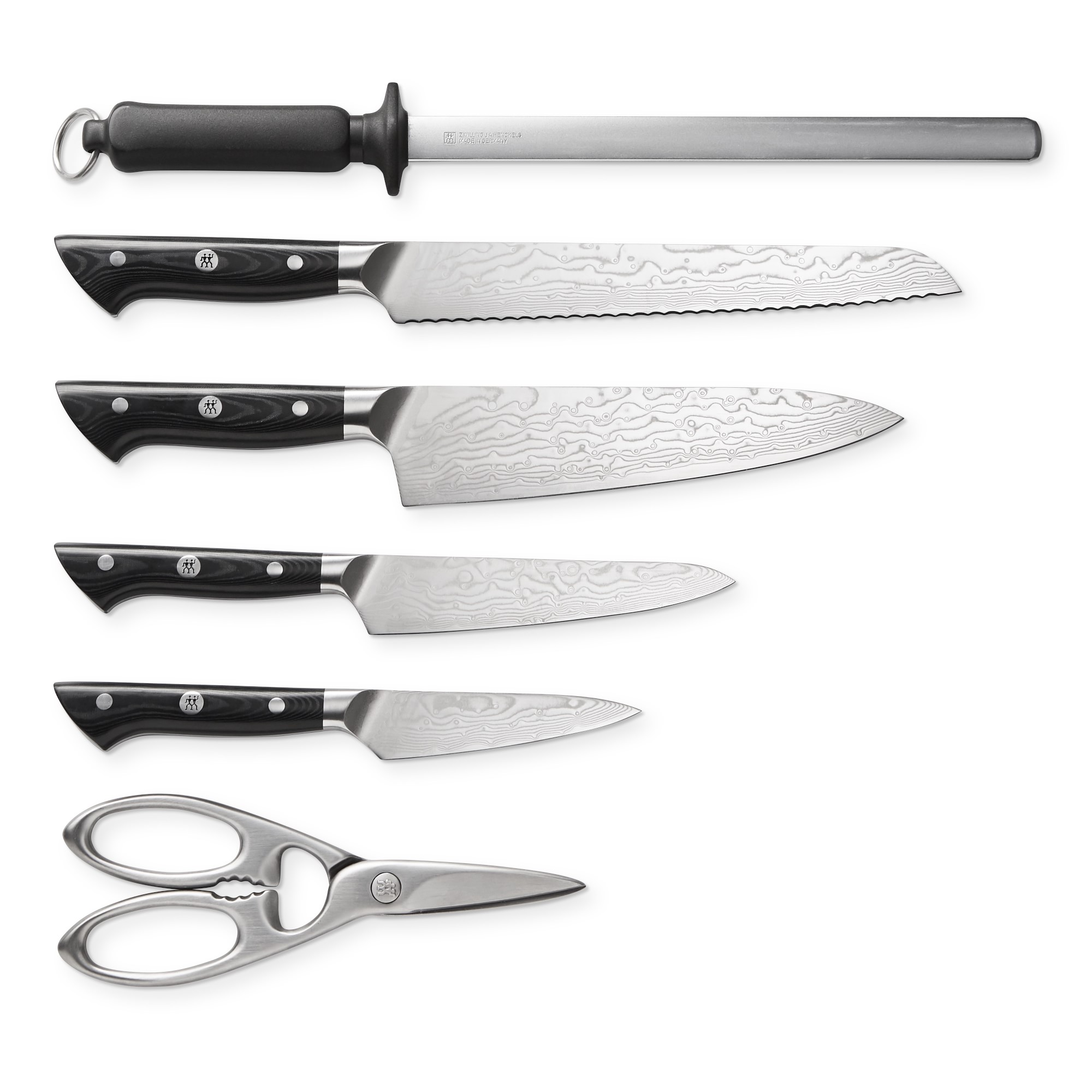 Zwilling Kanren Knives with Acacia Block, Set of 7