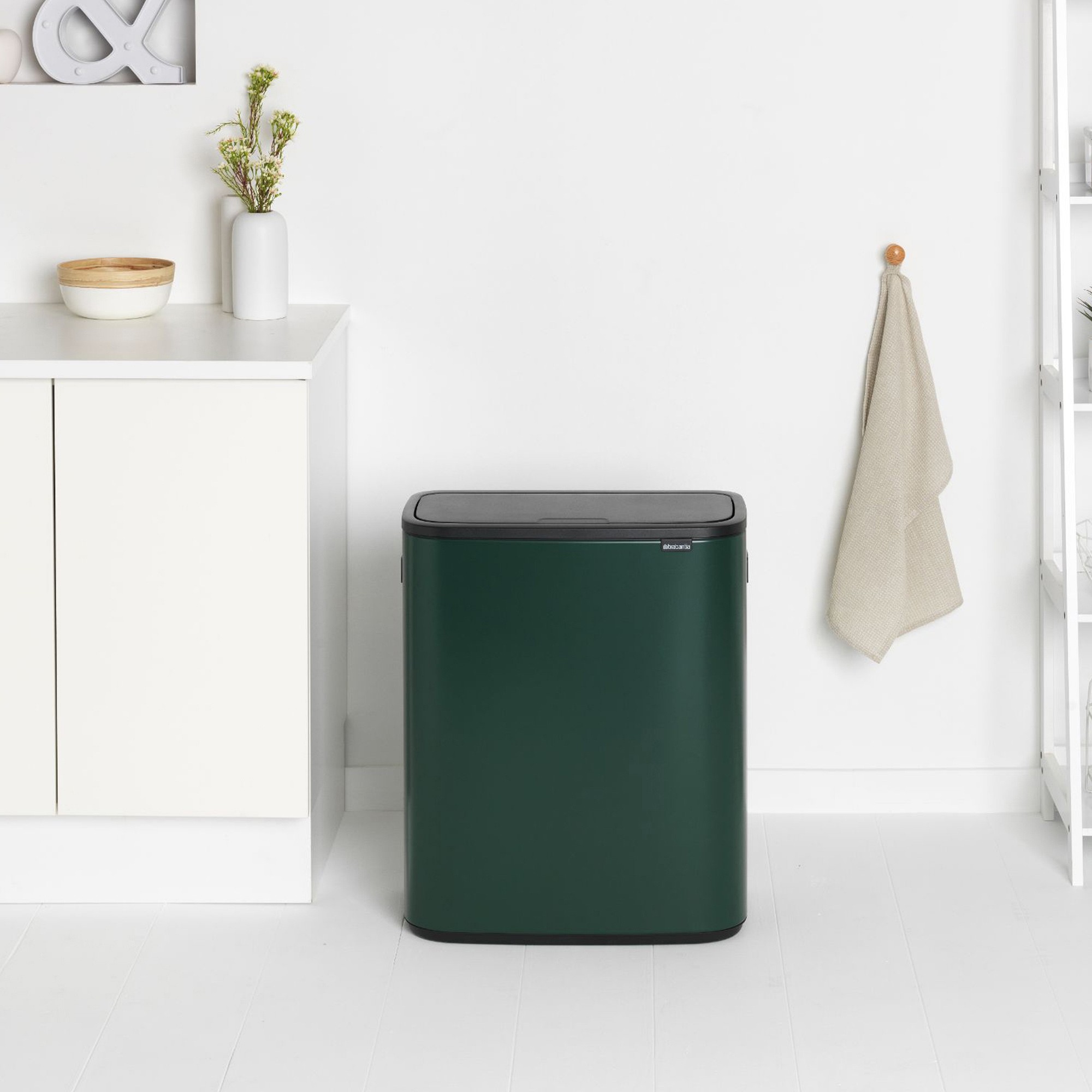 Brabantia Bo Touch Top Dual Compartment Recycling Trash Can, 2 x 8 Gallon