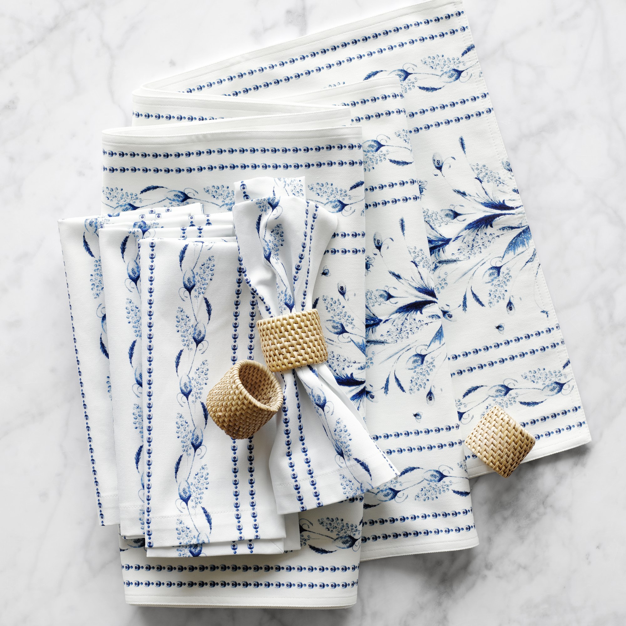 Light Woven Napkin Rings, Set of 4