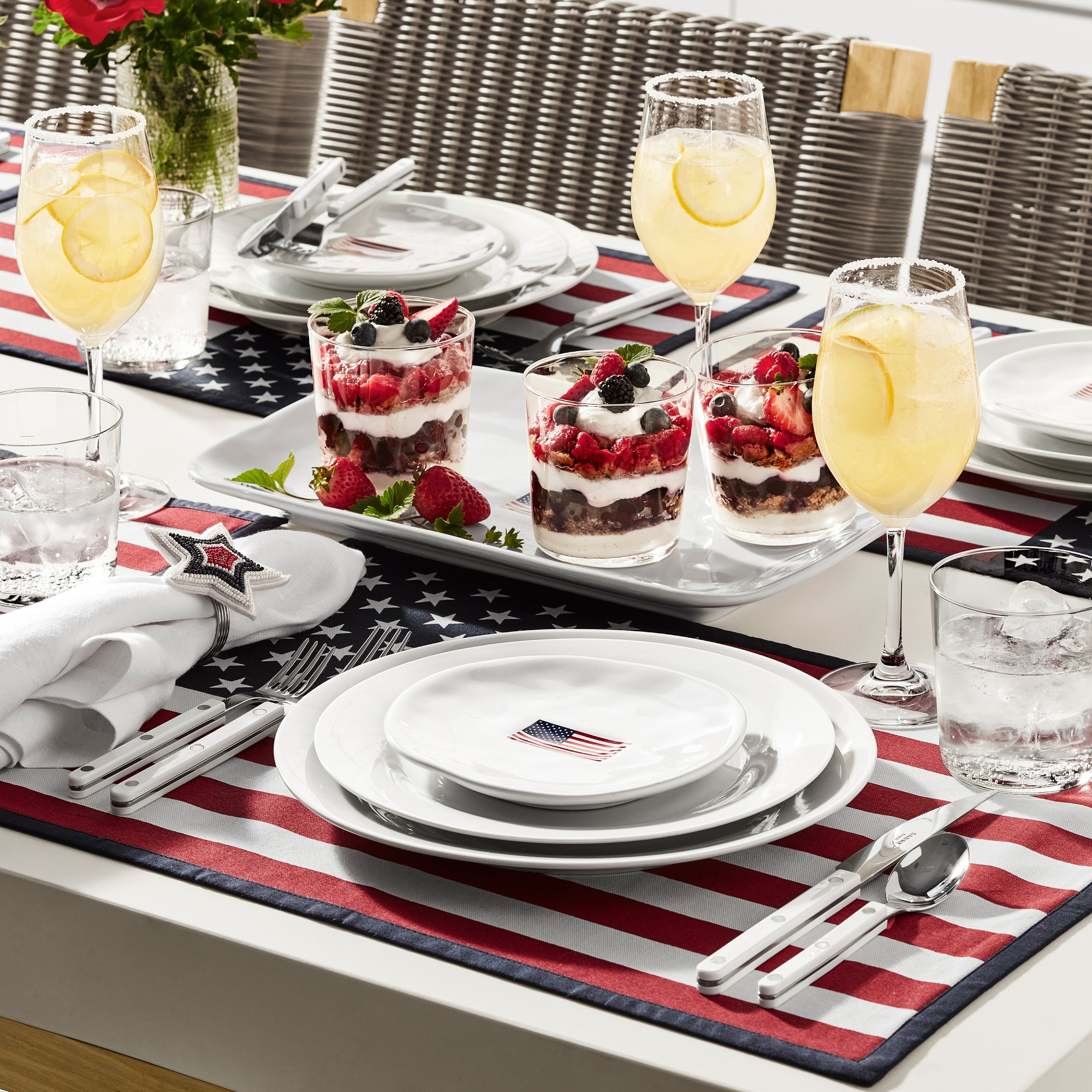 American Flag Appetizer Plates