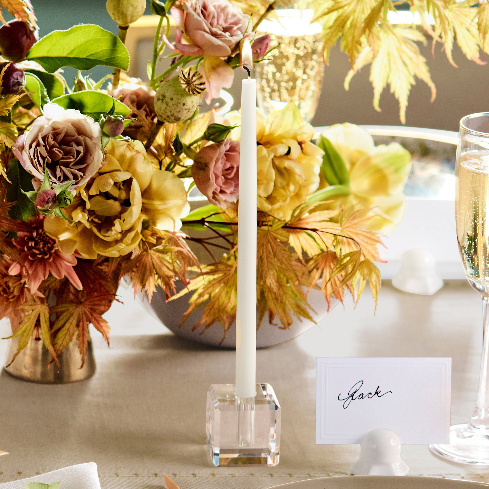 Crystal Tiny Taper Holders, Set of 2