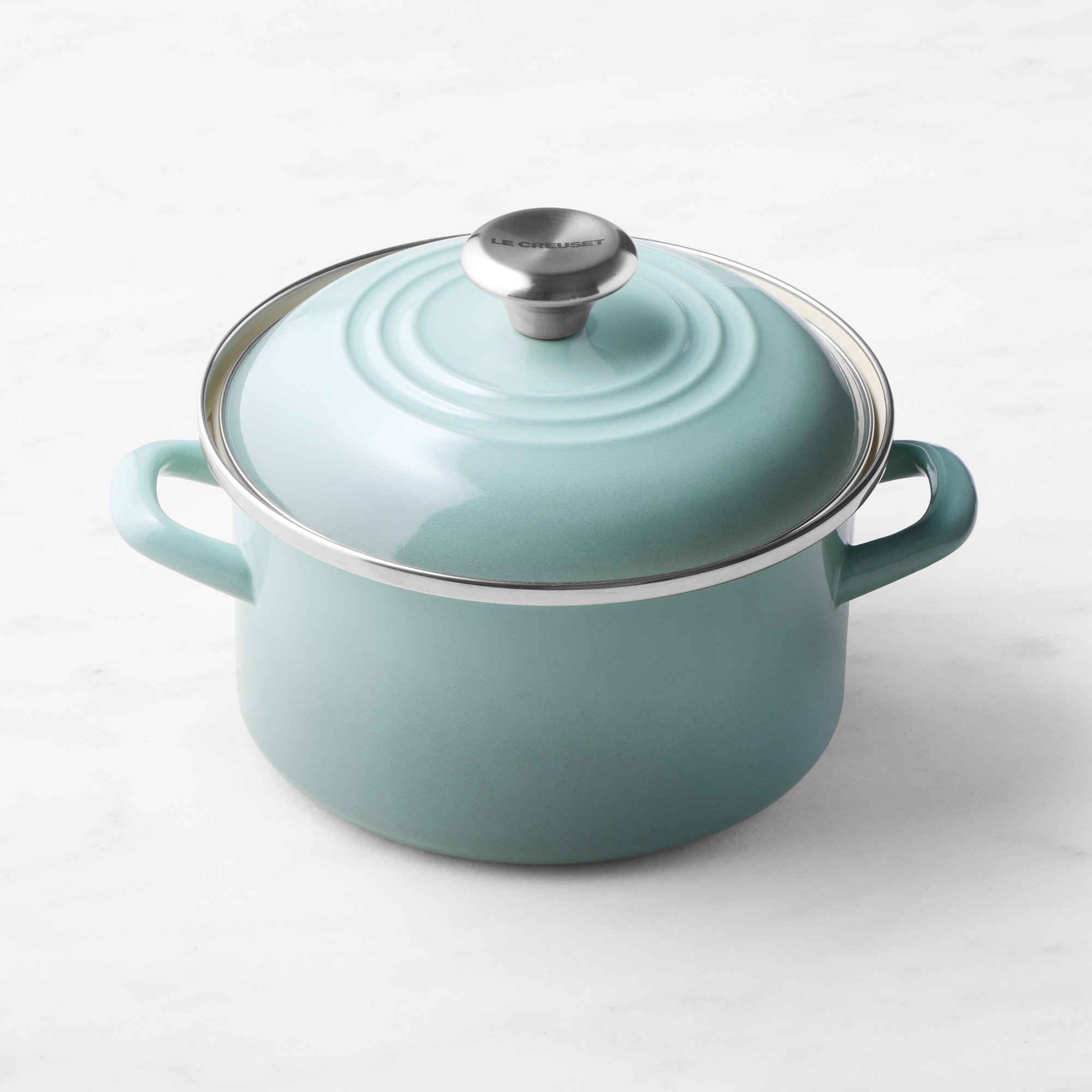 Le Creuset Enameled-Steel Stock Pot with Stainless-Steel Knob