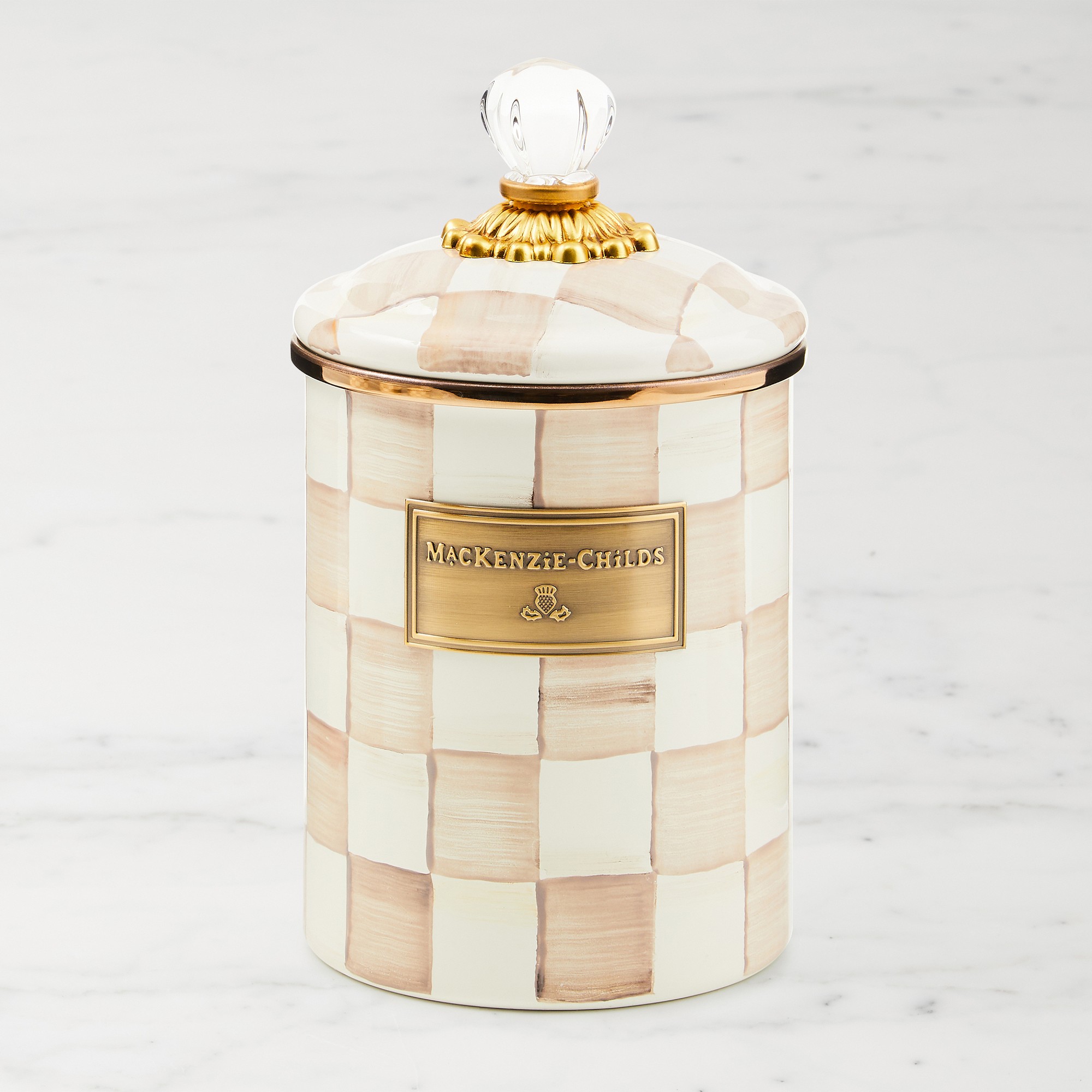 MacKenzie-Childs Mocha Check Canister