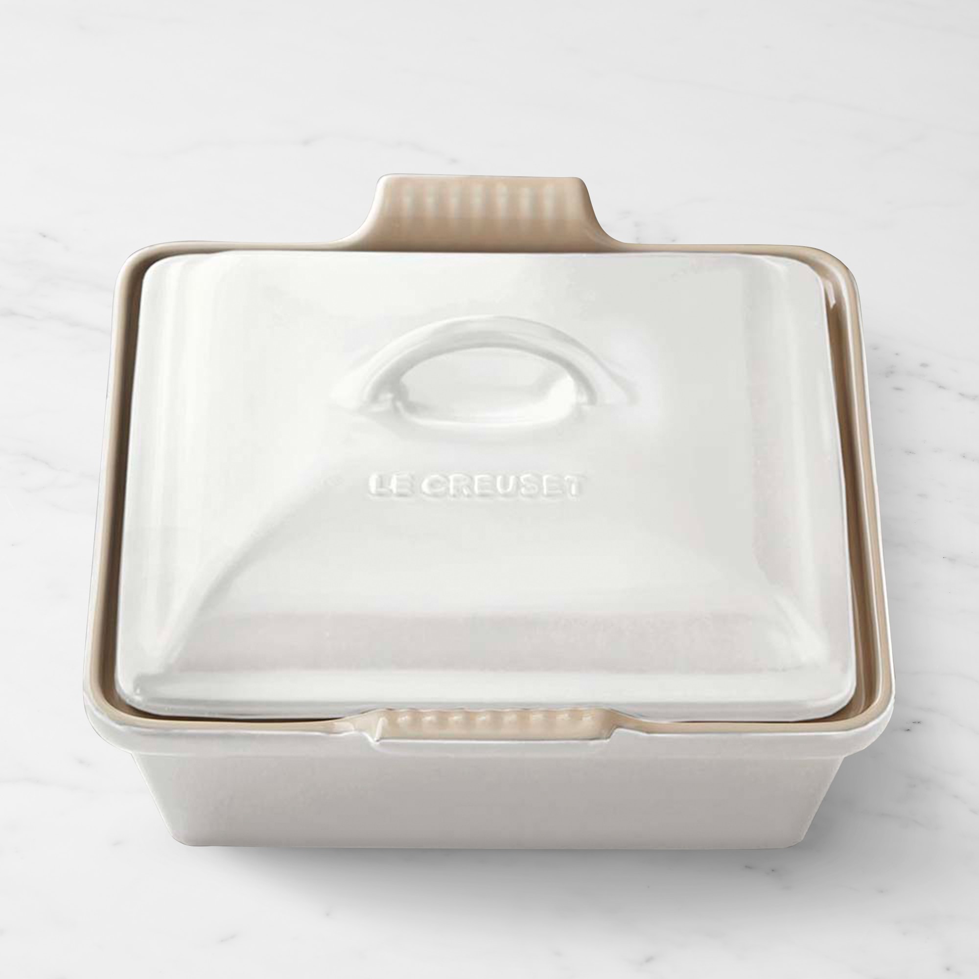 Le Creuset Heritage Stoneware Shallow Square Covered Baker, 2-Qt.