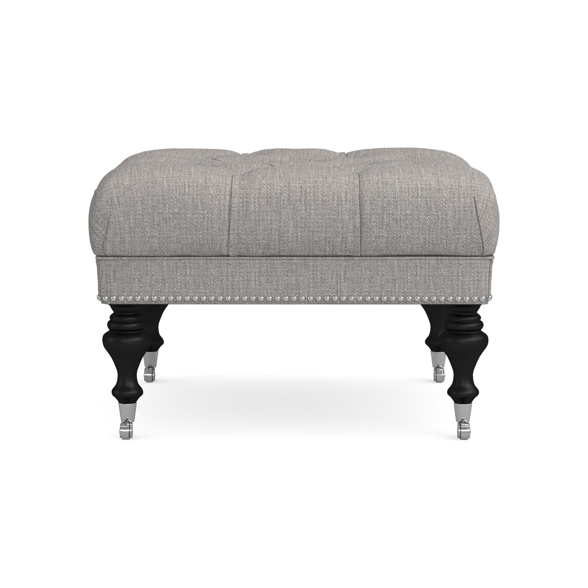 Fairfax Square Ottoman, Turned Leg with Tufted Top (26