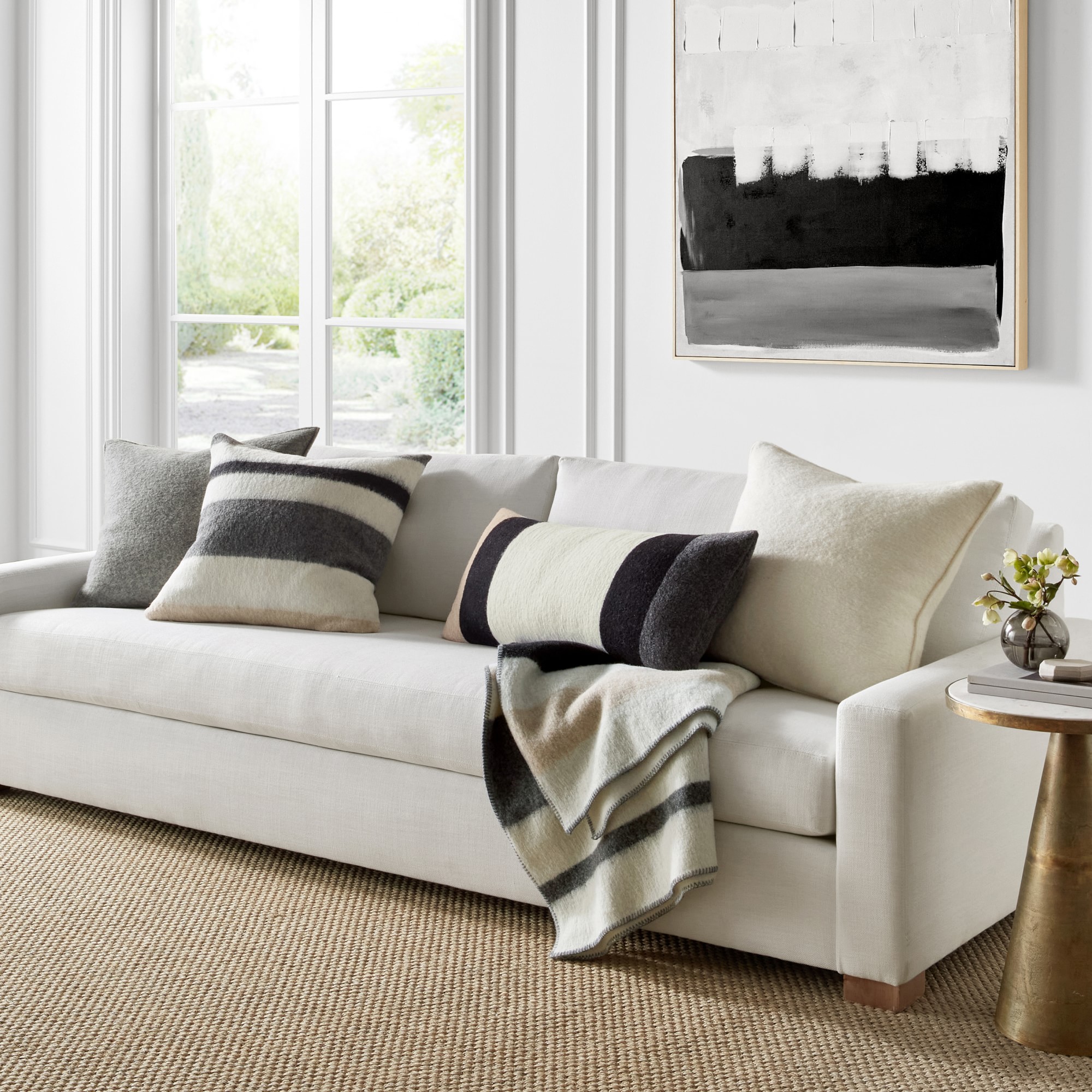 Italian Boiled Wool Stripe Throw