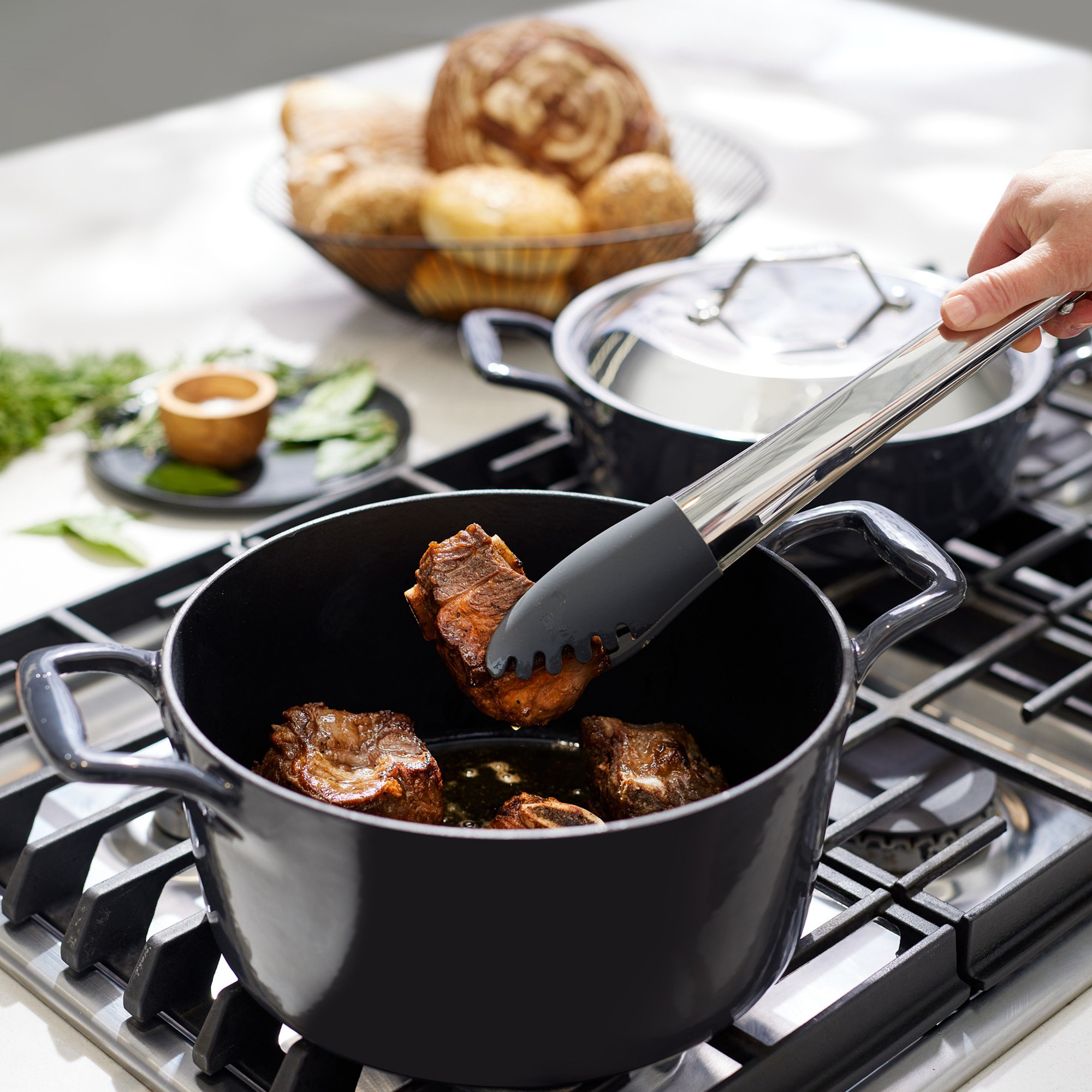 All-Clad Enameled Cast Iron Dutch Oven with Trivet, 6-Qt.