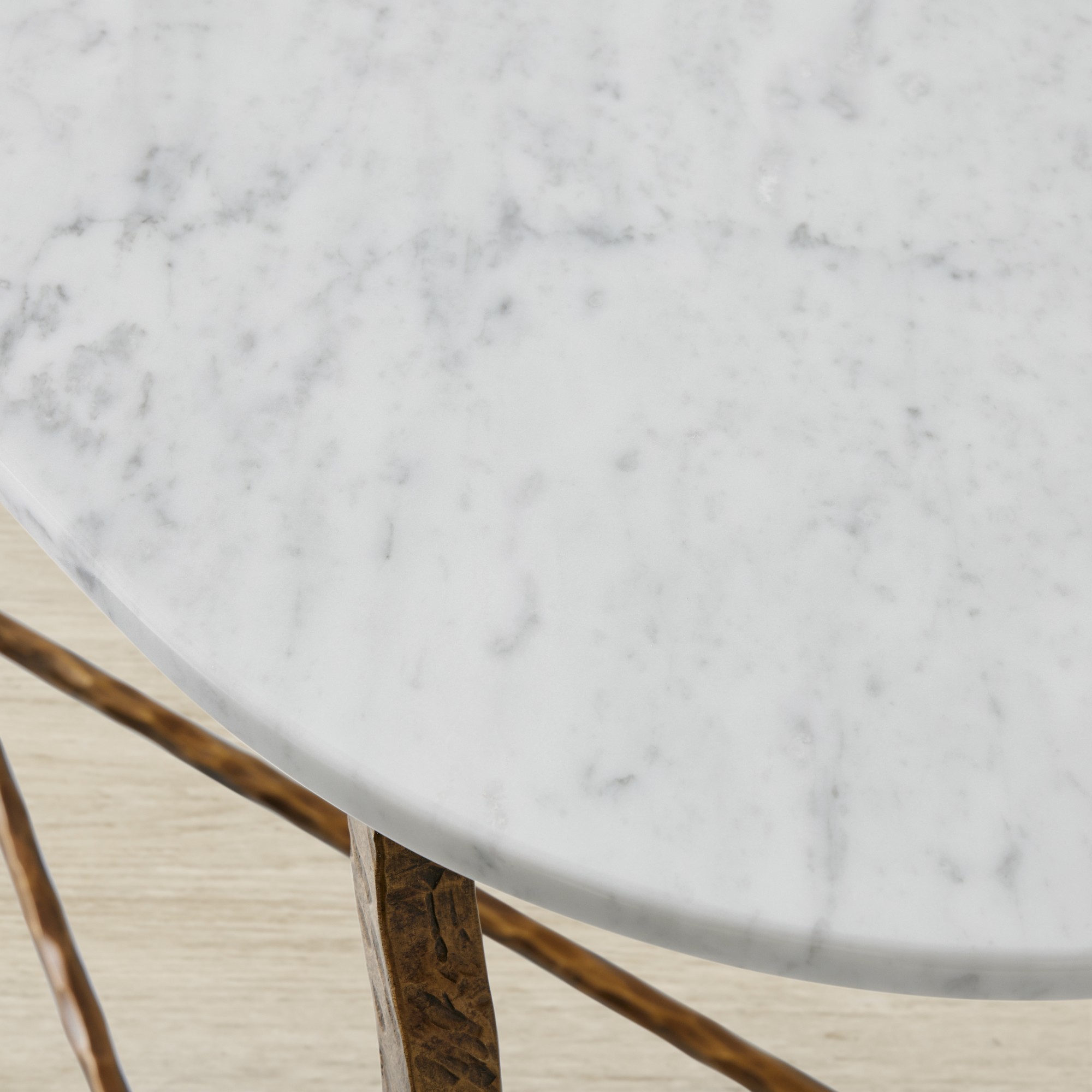 Azurra Hammered Metal Console (60