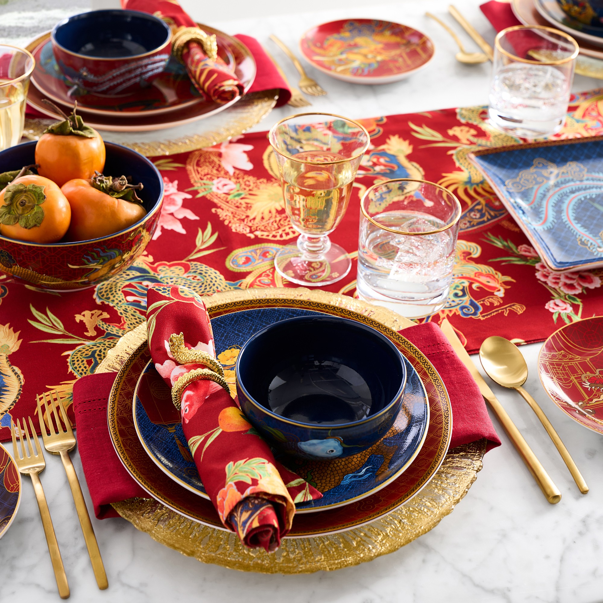 Gold Rim Double Old-Fashioned Glasses, Set of 4