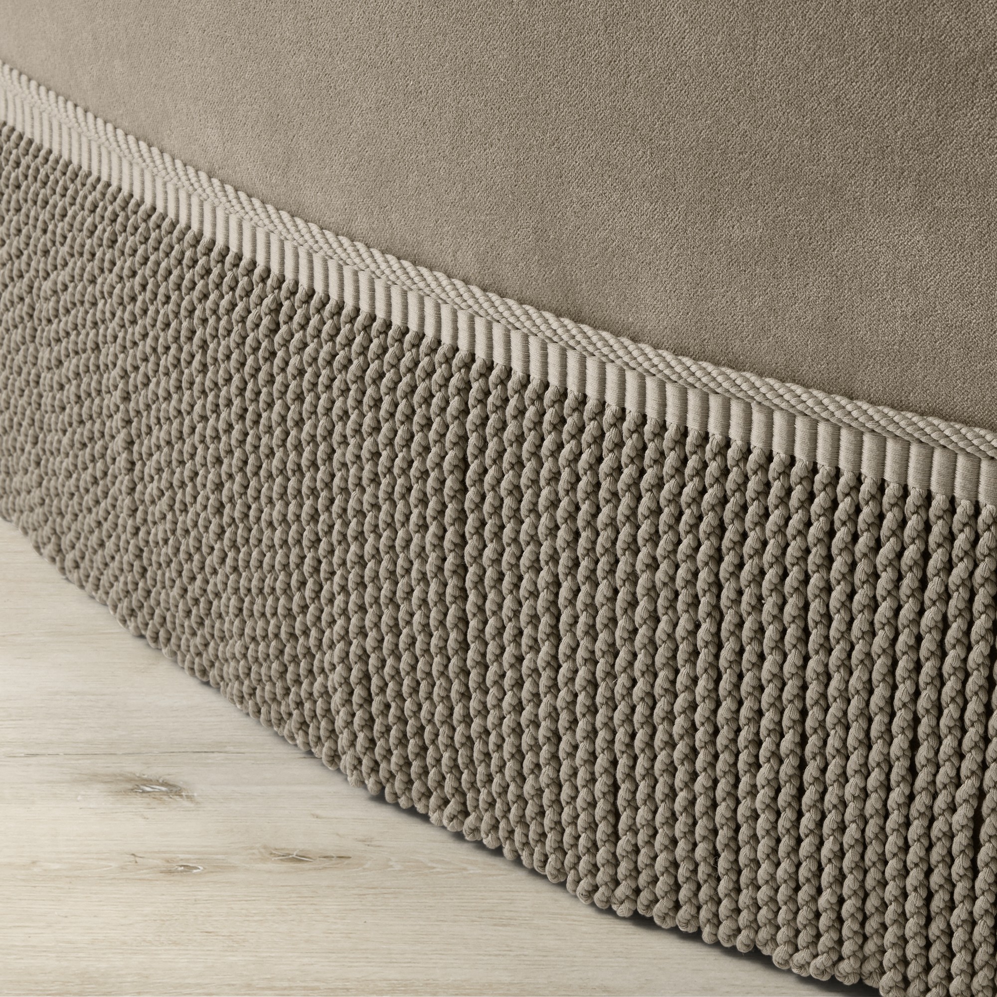 Camile Coffee Table Ottoman with Samuel & Sons Fringe (48