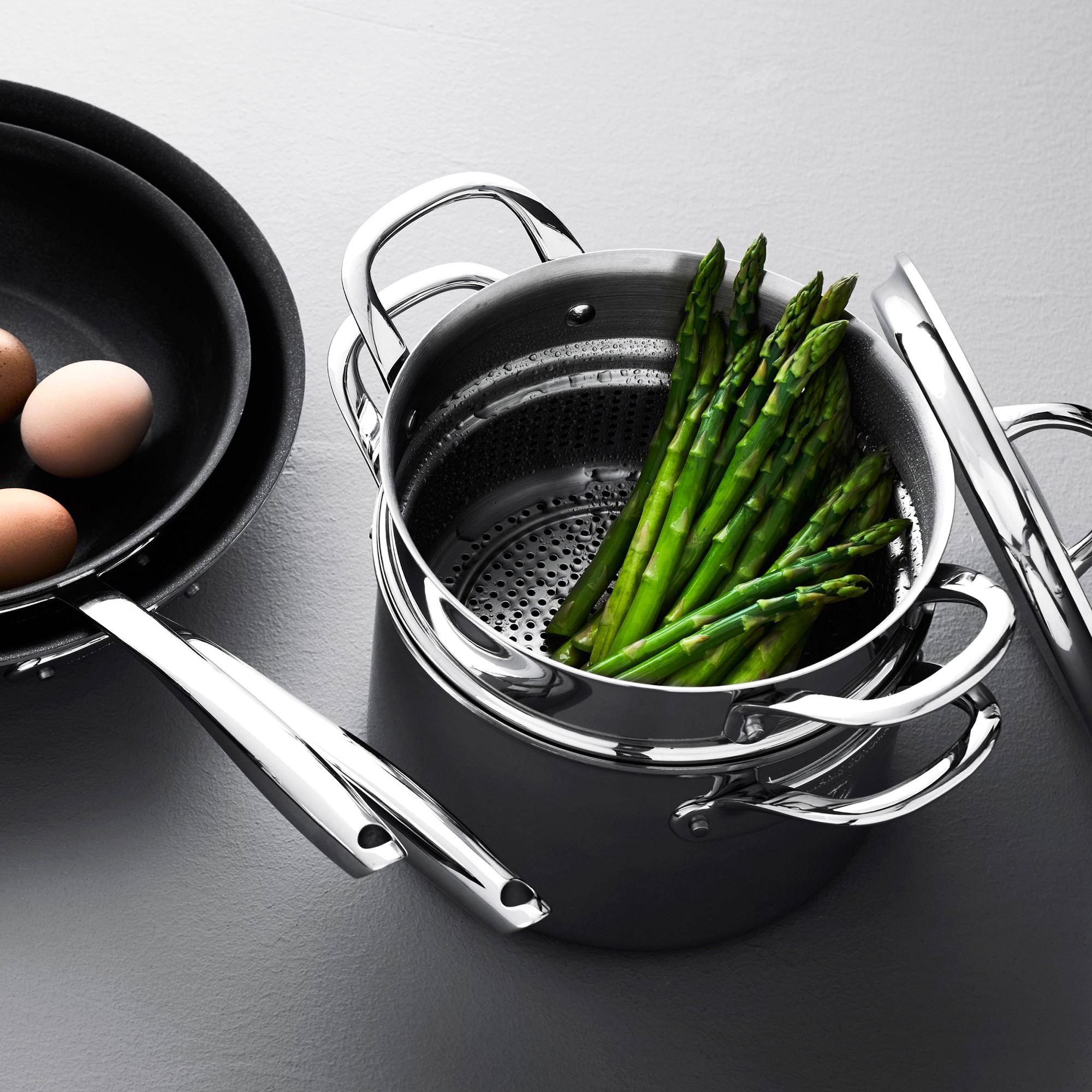 Williams Sonoma Signature Thermo-Clad™ Stainless-Steel Steamer Multipot, 4-Qt.