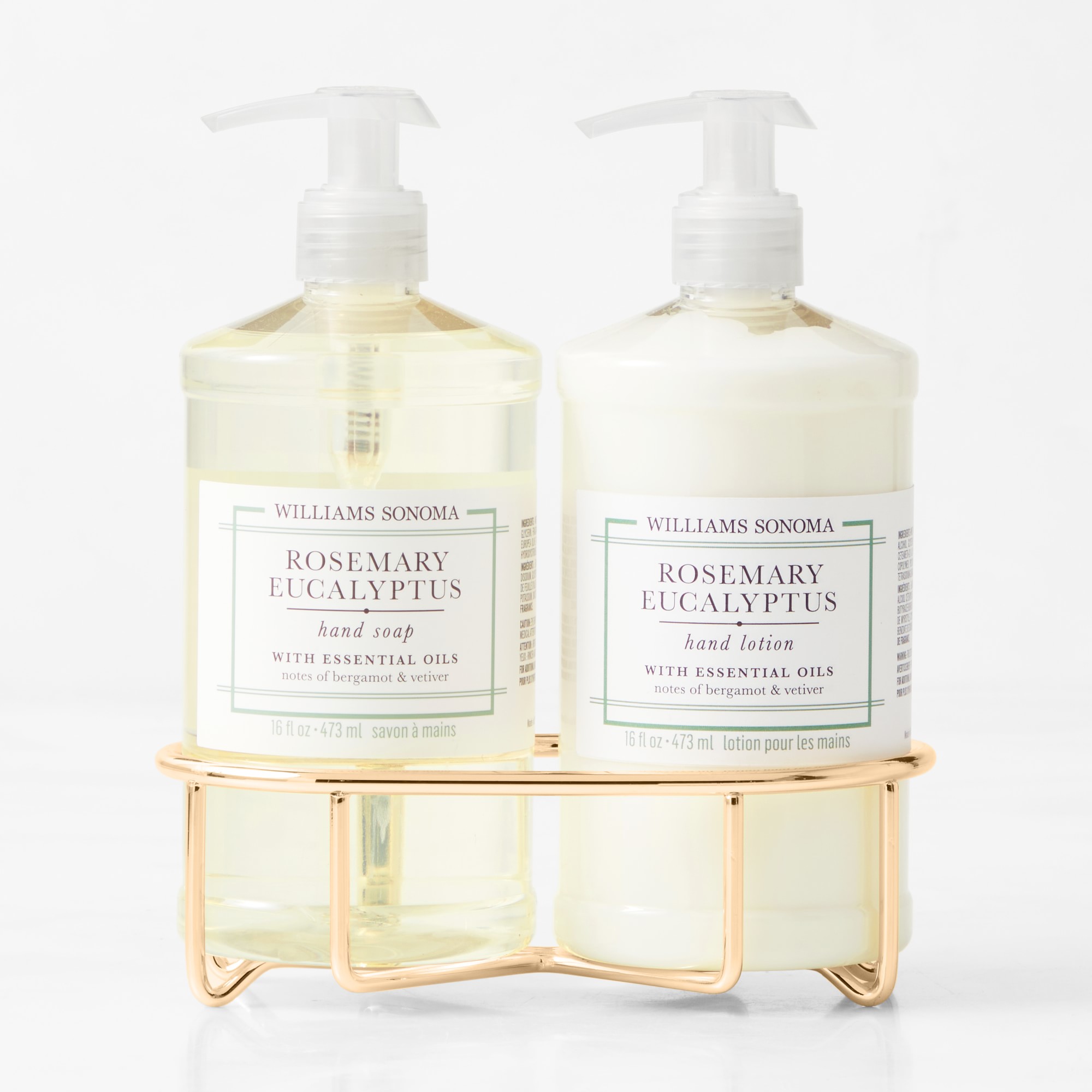 Williams Sonoma Rosemary Eucalyptus Hand Soap & Lotion 3-Piece Set