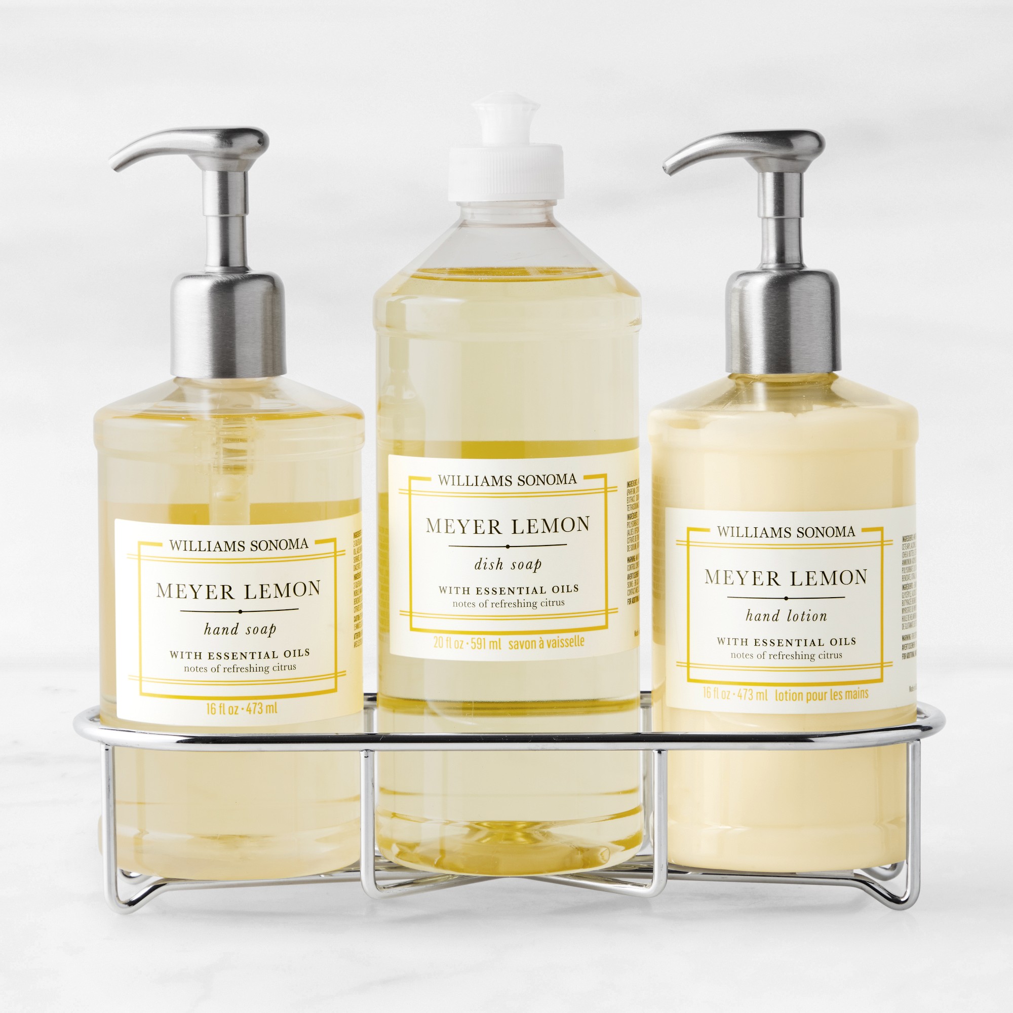 Williams Sonoma Meyer Lemon Hand Soap, Dish Soap & Lotion 4-Piece Kitchen Set