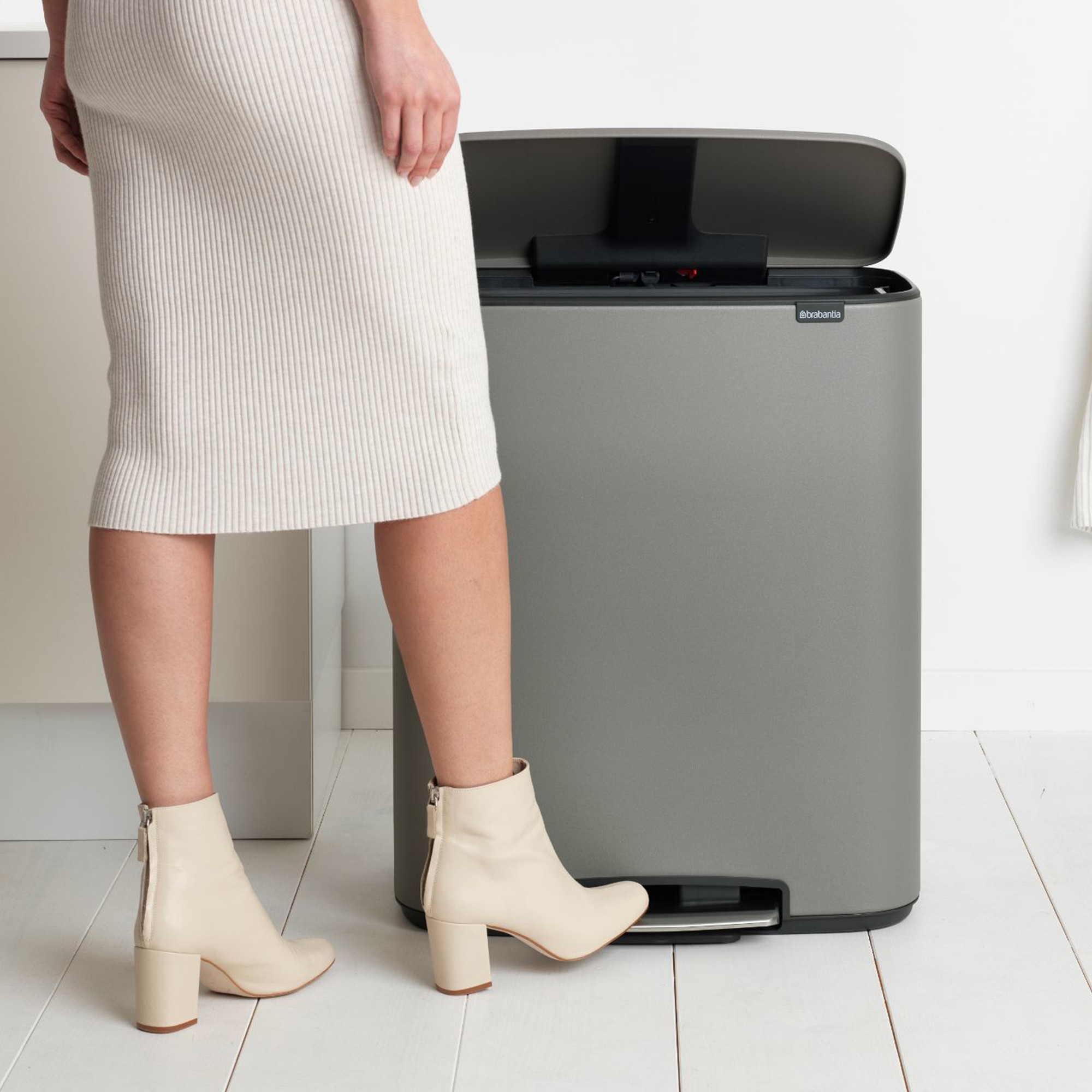 Brabantia Bo Step On Trash Can, 16 Gallon