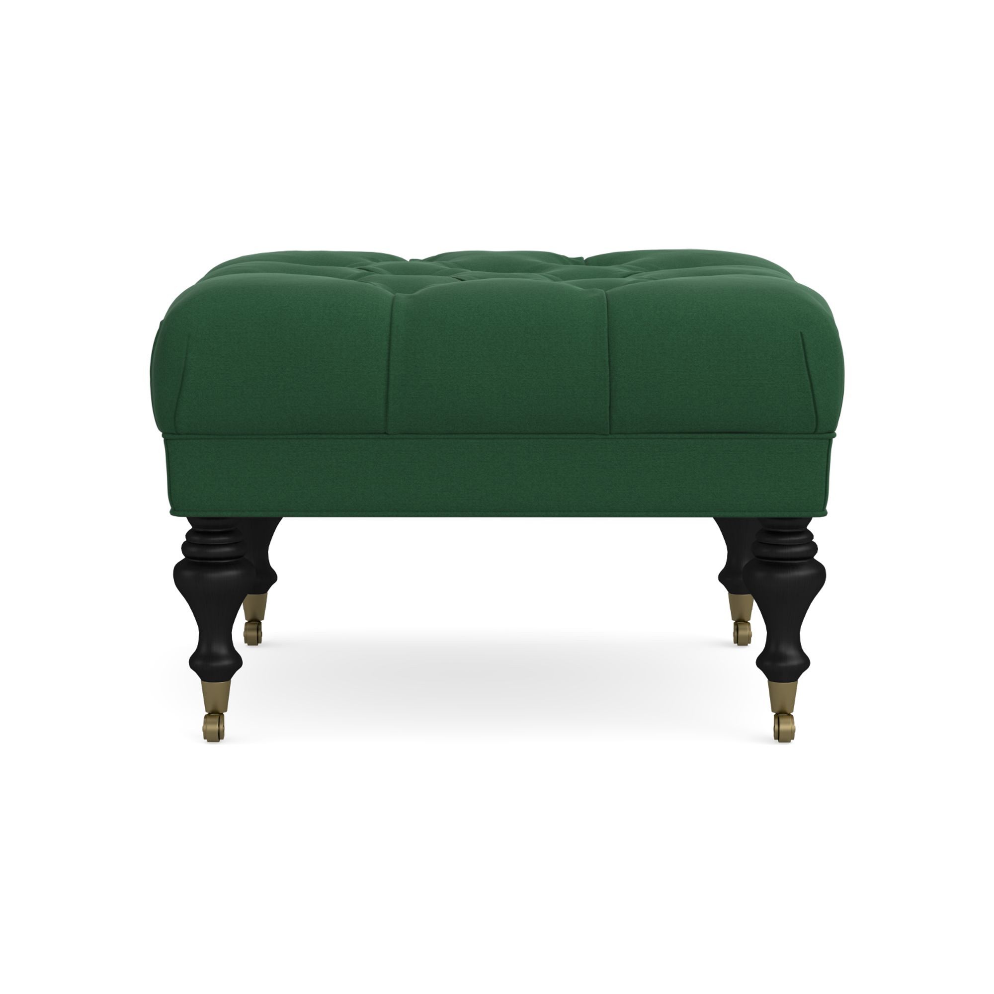 Fairfax Square Ottoman, Turned Leg with Tufted Top (26