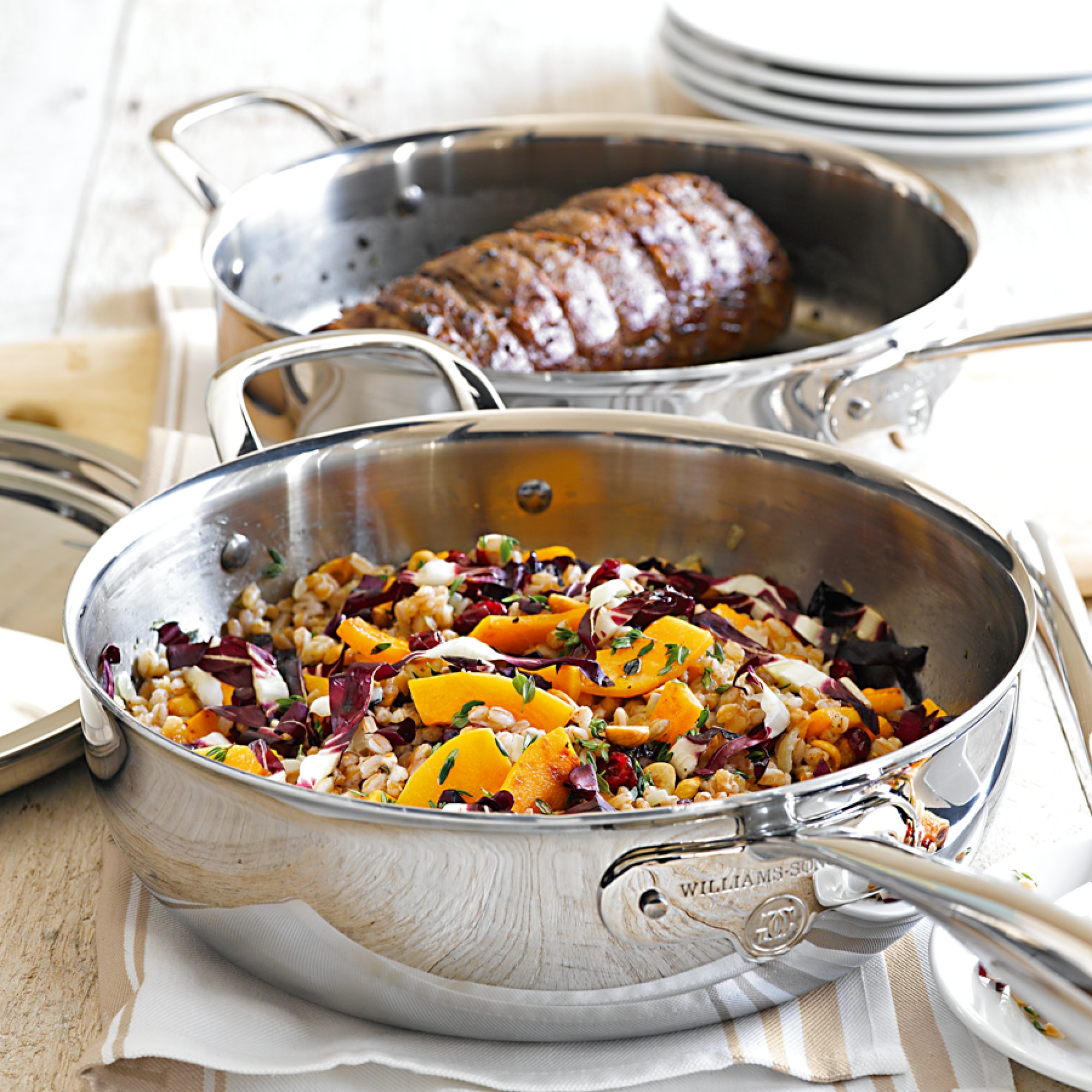 Williams Sonoma Signature Thermo-Clad™ Stainless-Steel Essential Pan, 5-Qt.