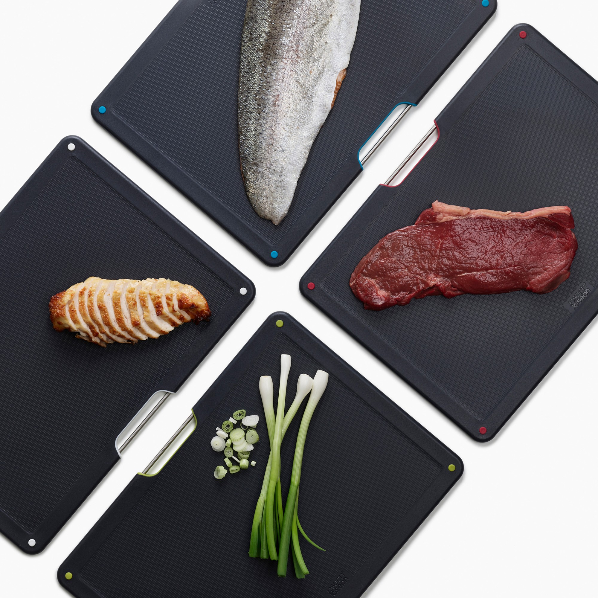 Joseph Joseph Folio Chopping Board, Steel, Set of 4