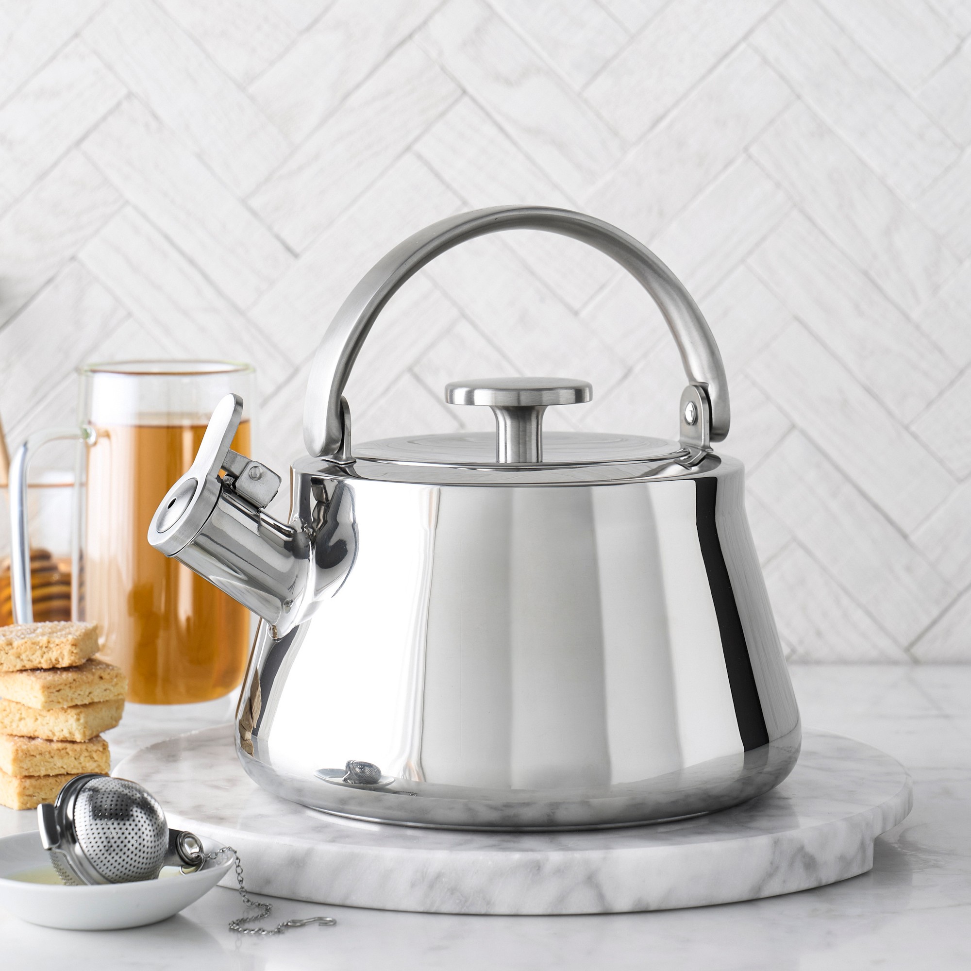 Williams Sonoma Stainless-Steel Whistling Tea Kettle, 1 1/2-Qt.