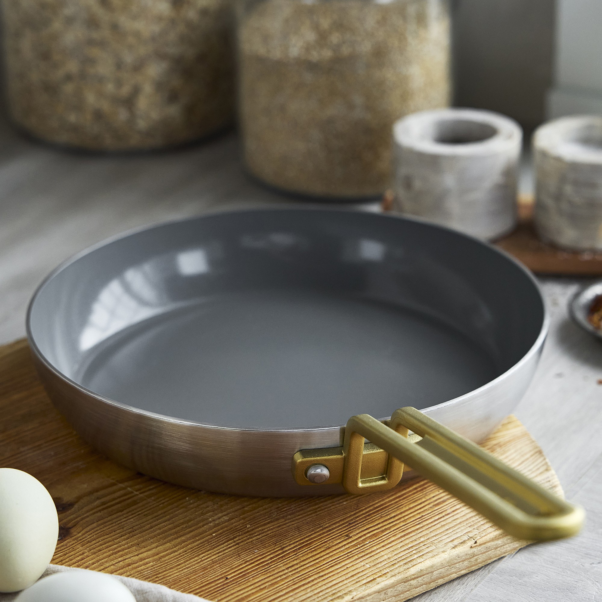 GreenPan™ Stanley Tucci™ Stainless-Steel Ceramic Nonstick Fry Pan Set of 2