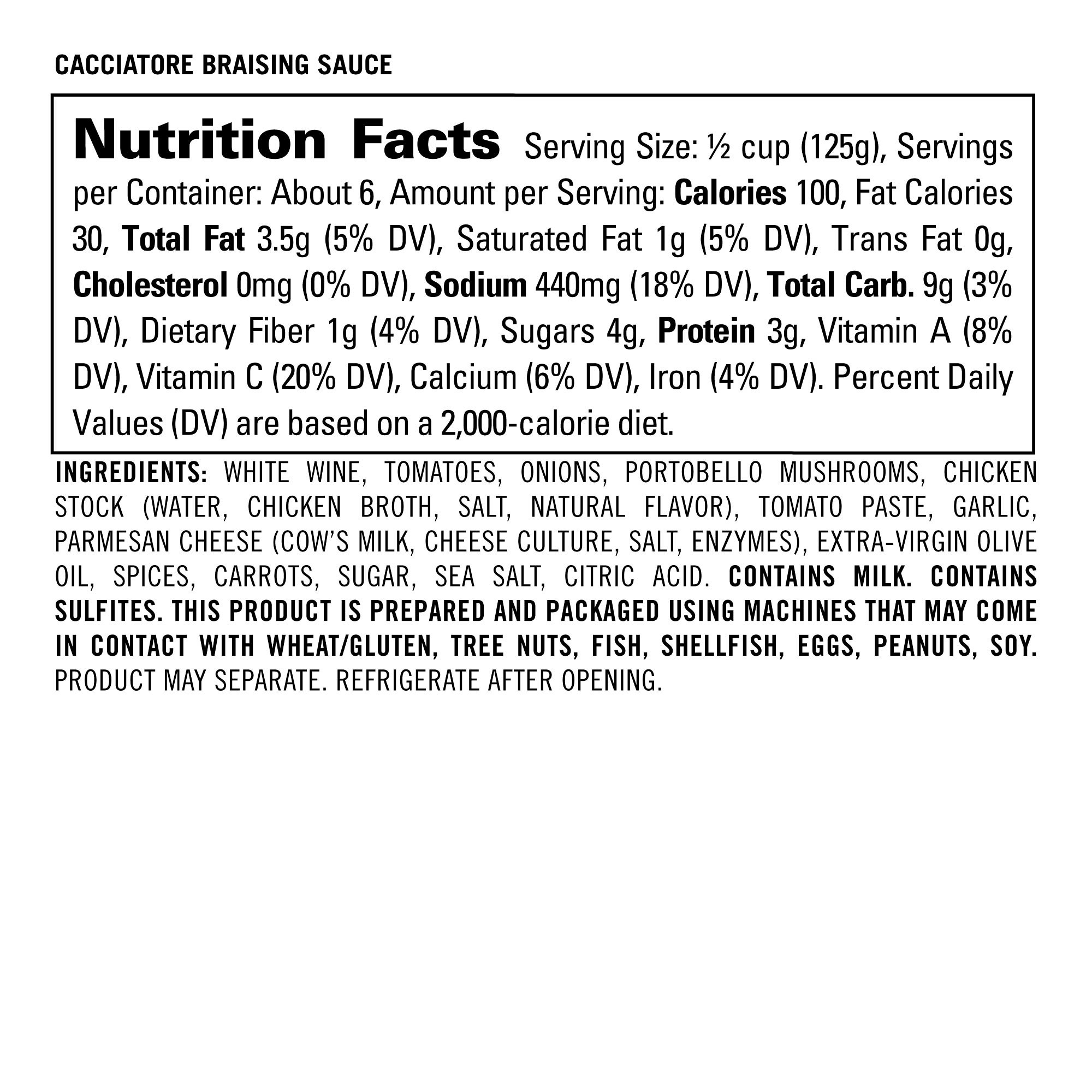 Williams Sonoma Braising Sauce, Chicken Cacciatore