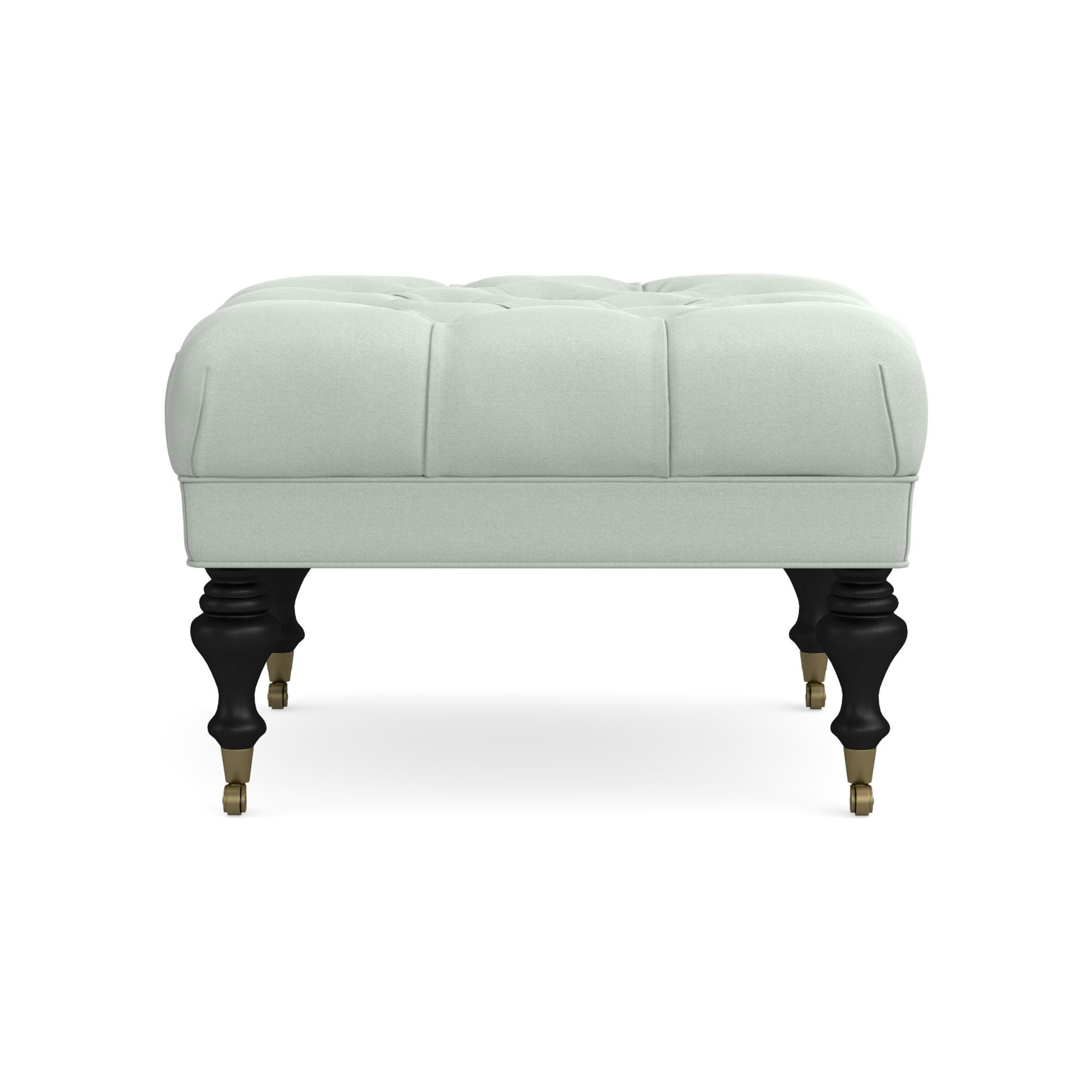 Fairfax Square Ottoman, Turned Leg with Tufted Top (26
