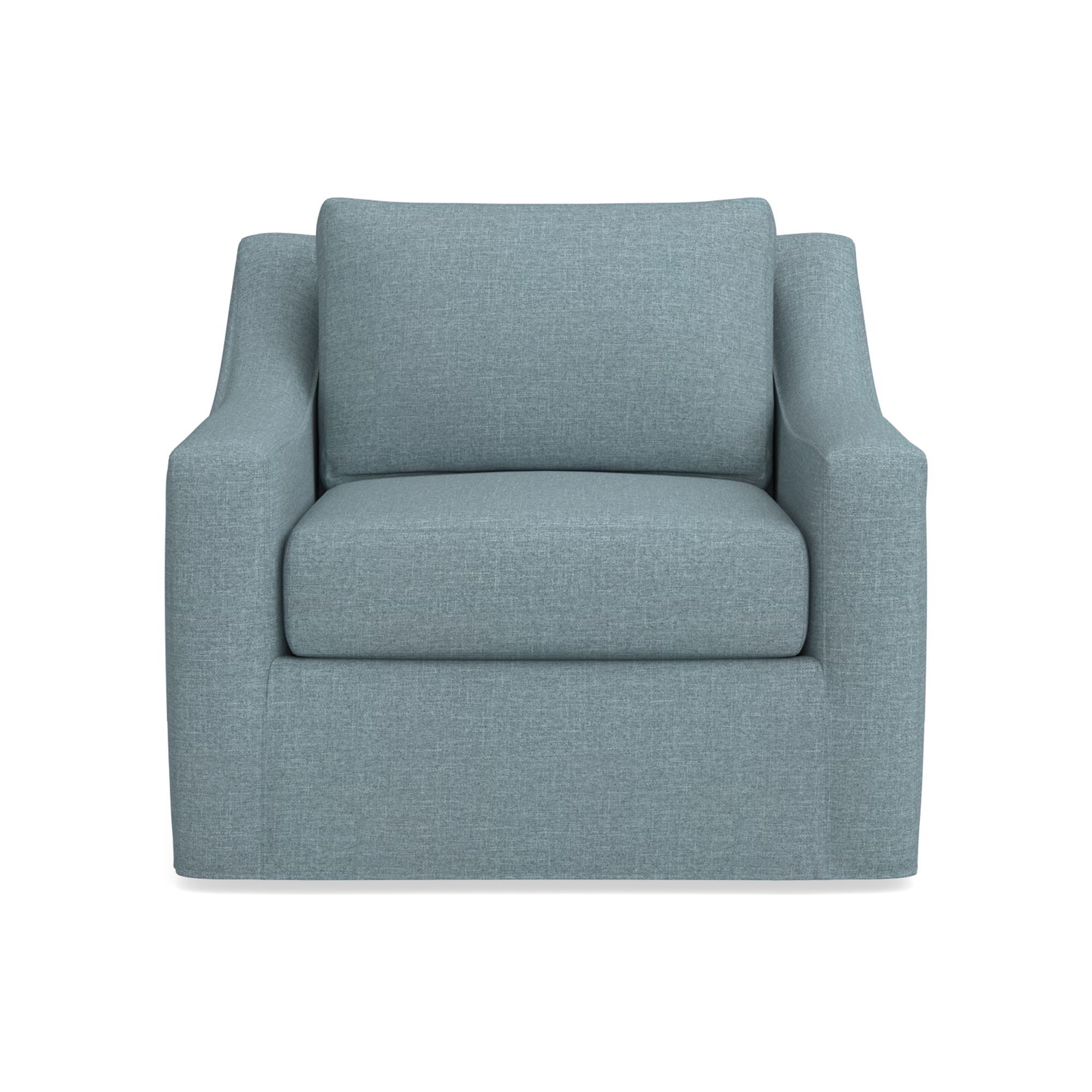 Ghent Slope Arm Slipcovered Swivel Chair