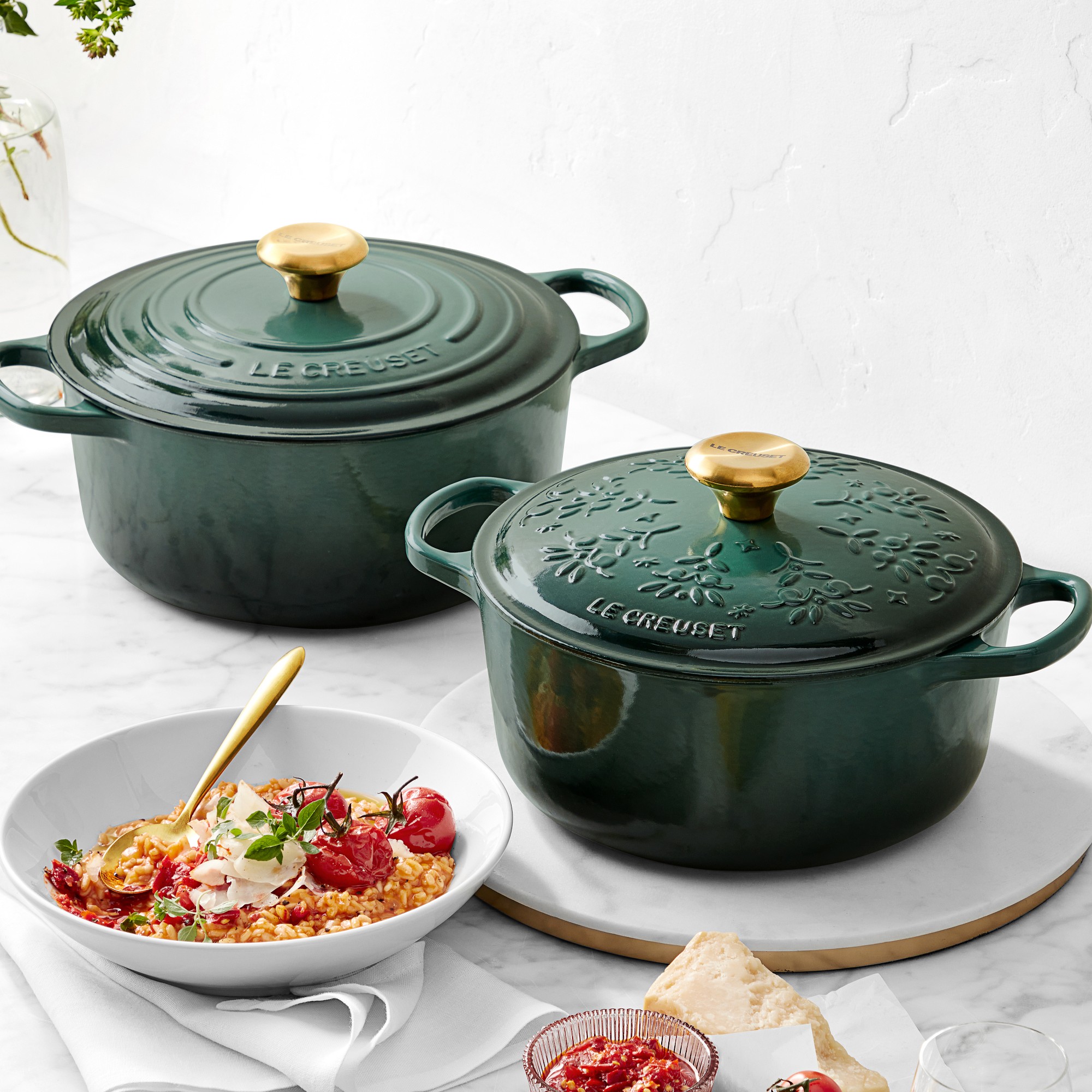 Marble & Brass Round Board