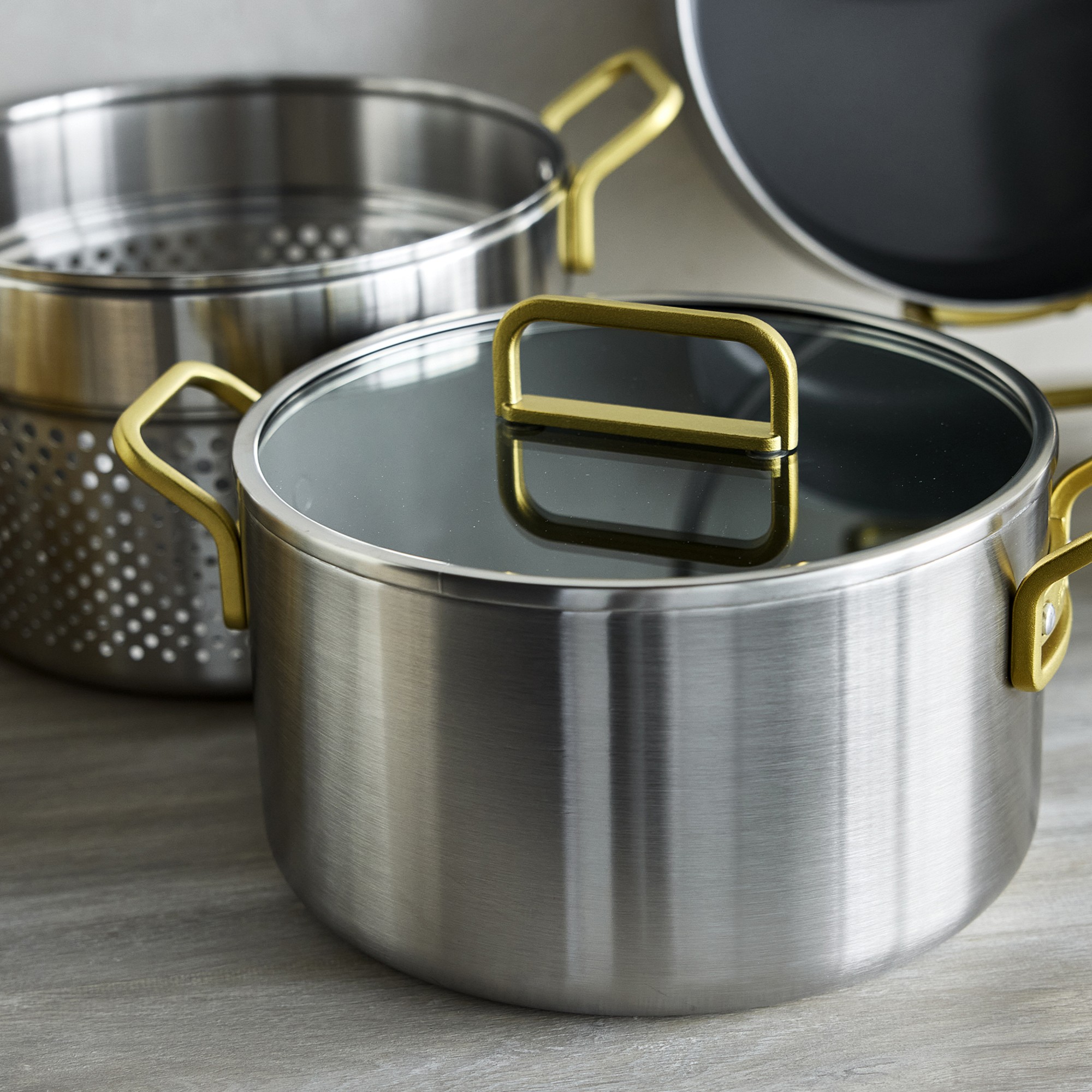 GreenPan™ Stanley Tucci™ Stainless-Steel Ceramic Nonstick 15-Piece Cookware Set