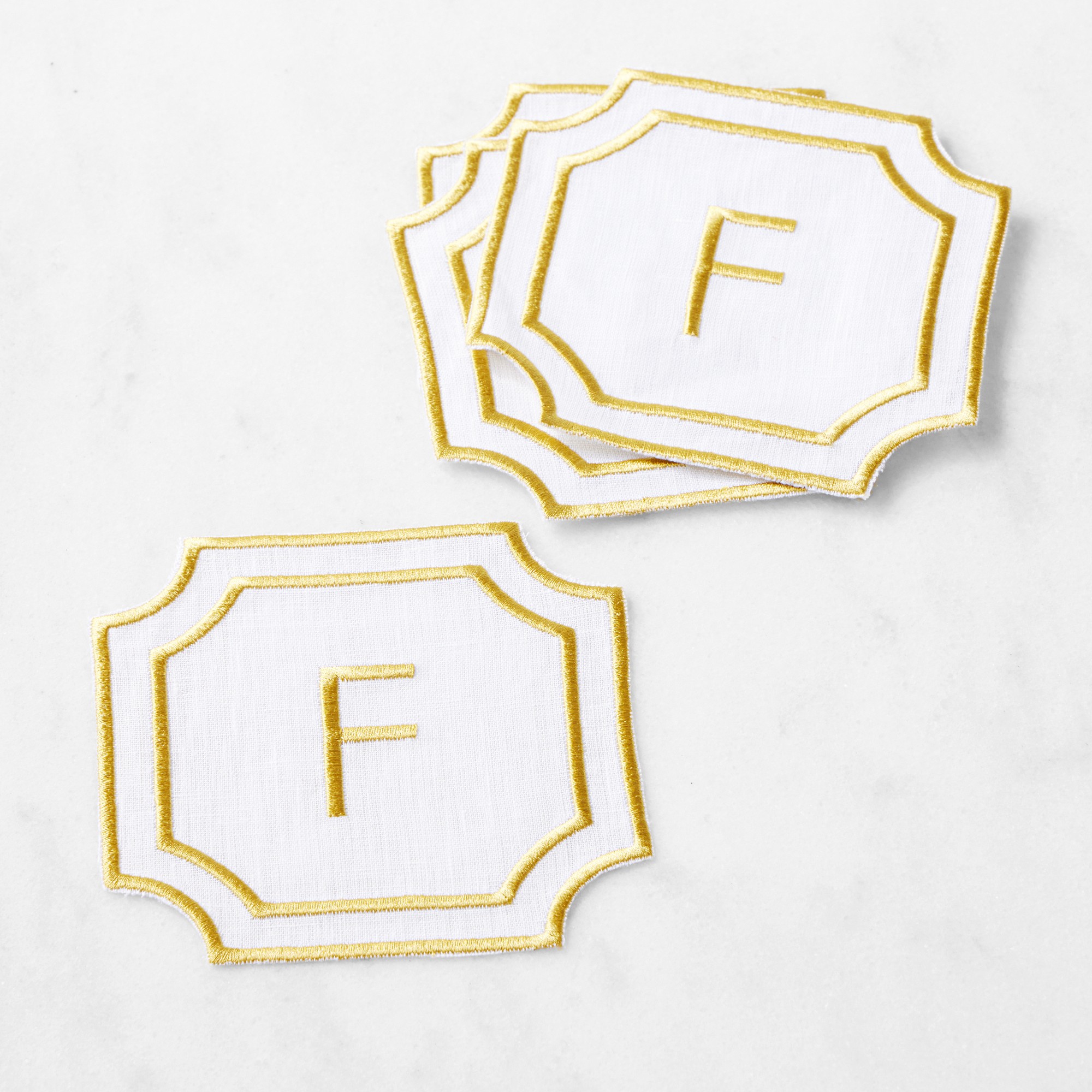 Cartouche Monogram Coasters, Set of 4