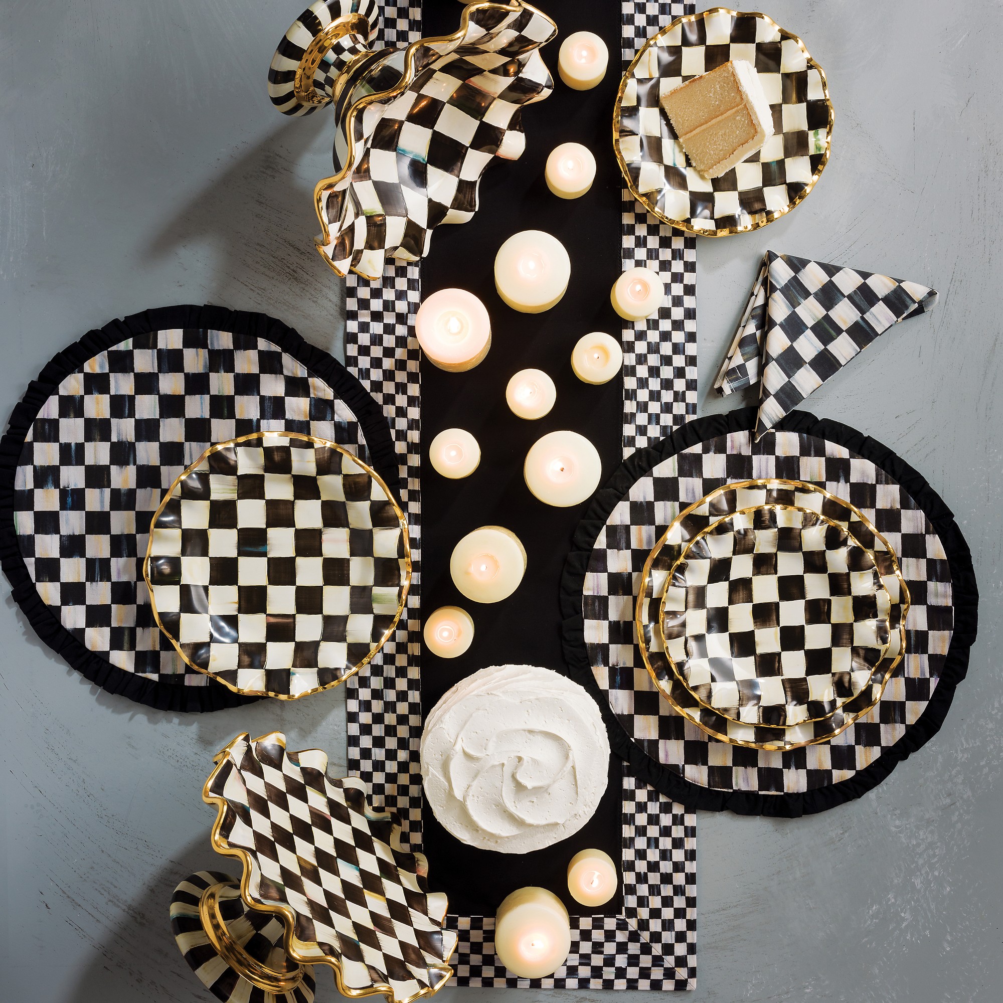 MacKenzie-Childs Courtly Check & Stripe Table Runner