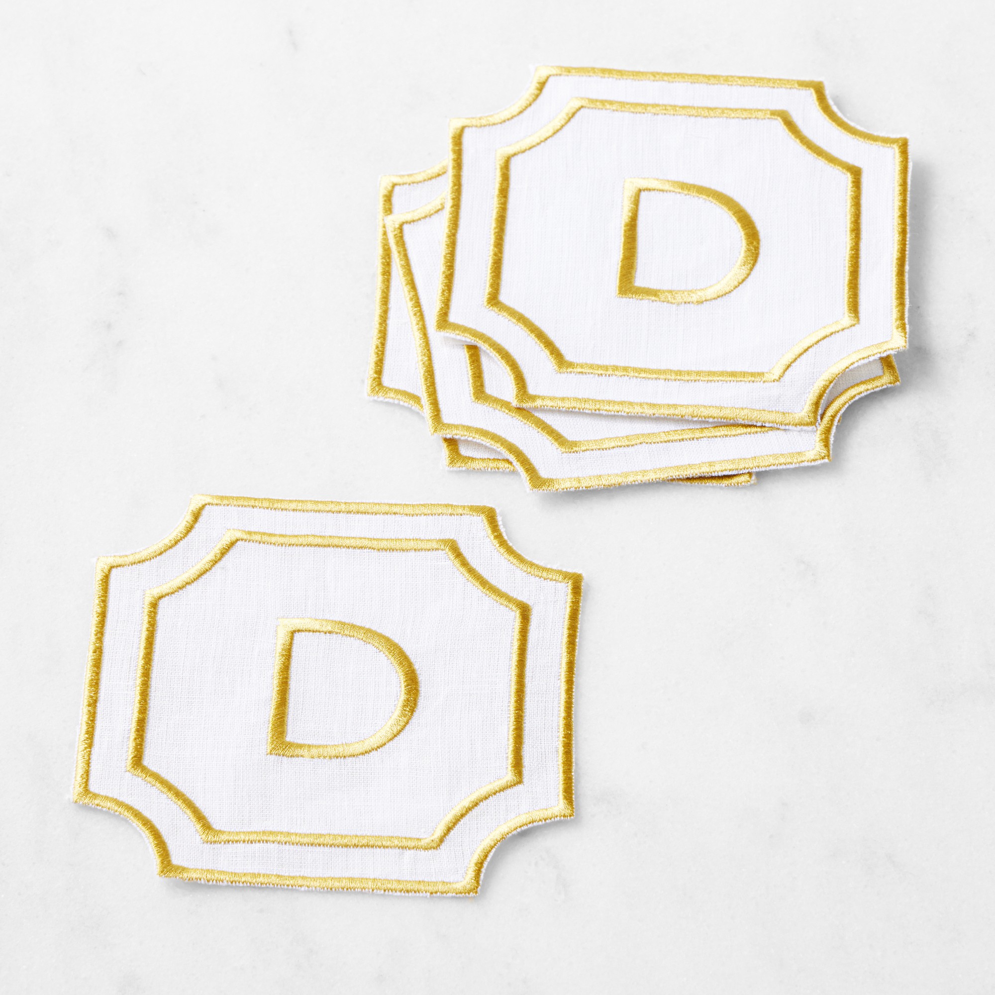 Cartouche Monogram Coasters, Set of 4
