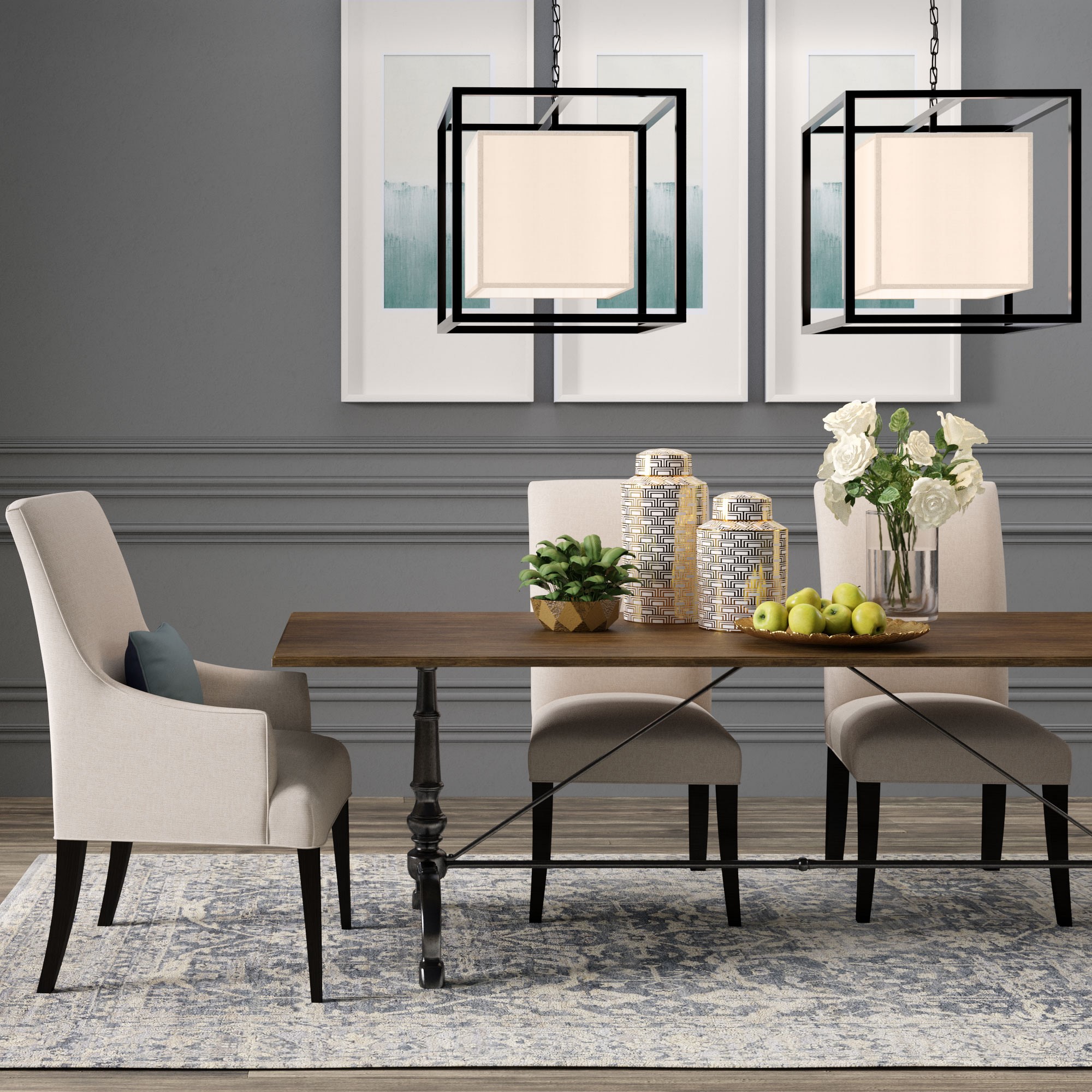 Belvedere Dining Armchair, Natural Chunky Linen