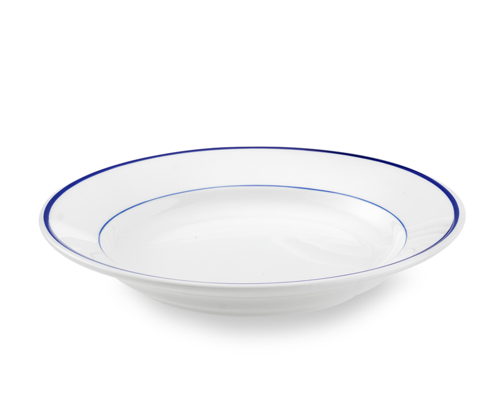 Apilco Tradition Blue-Banded Soup Plates, Set of 4