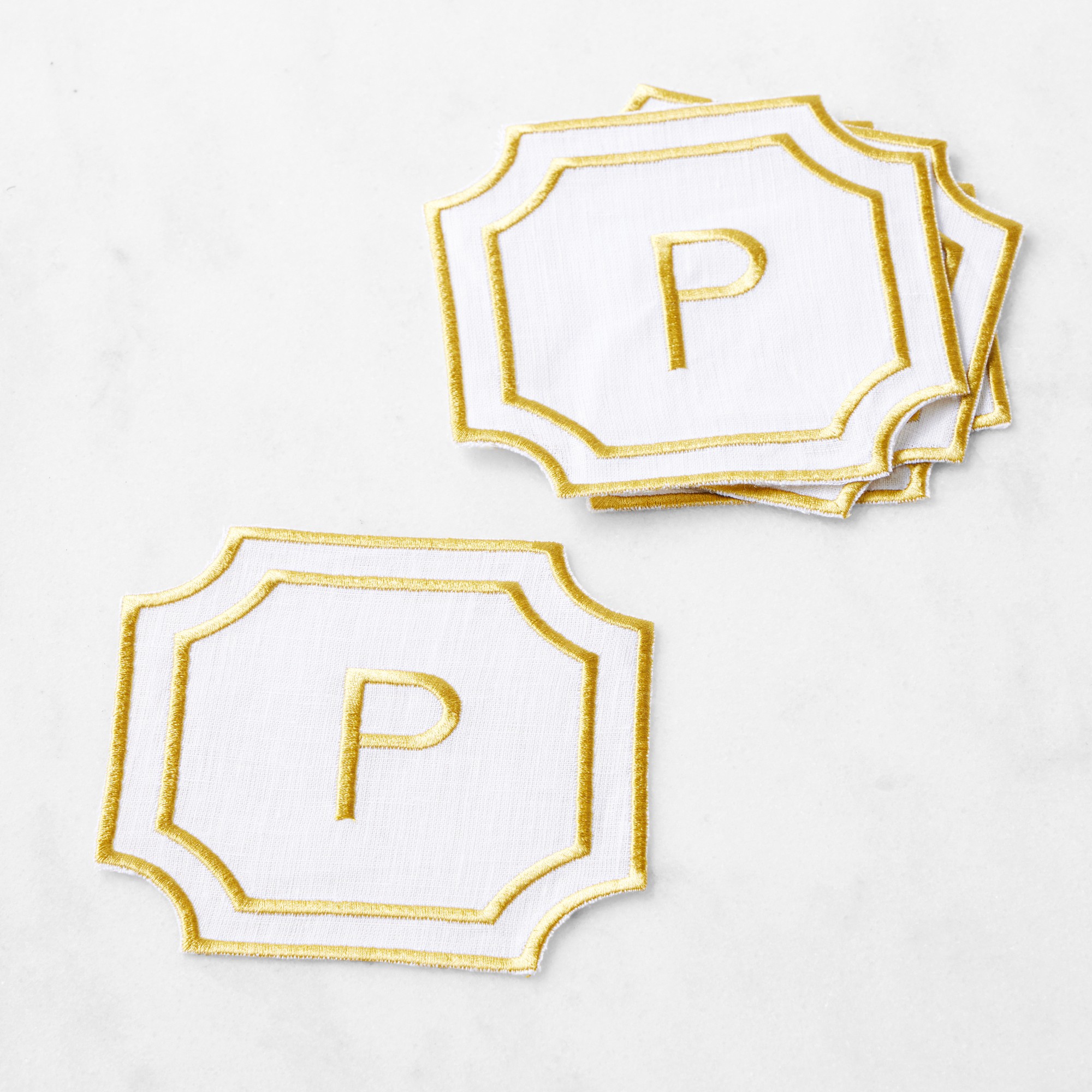 Cartouche Monogram Coasters, Set of 4
