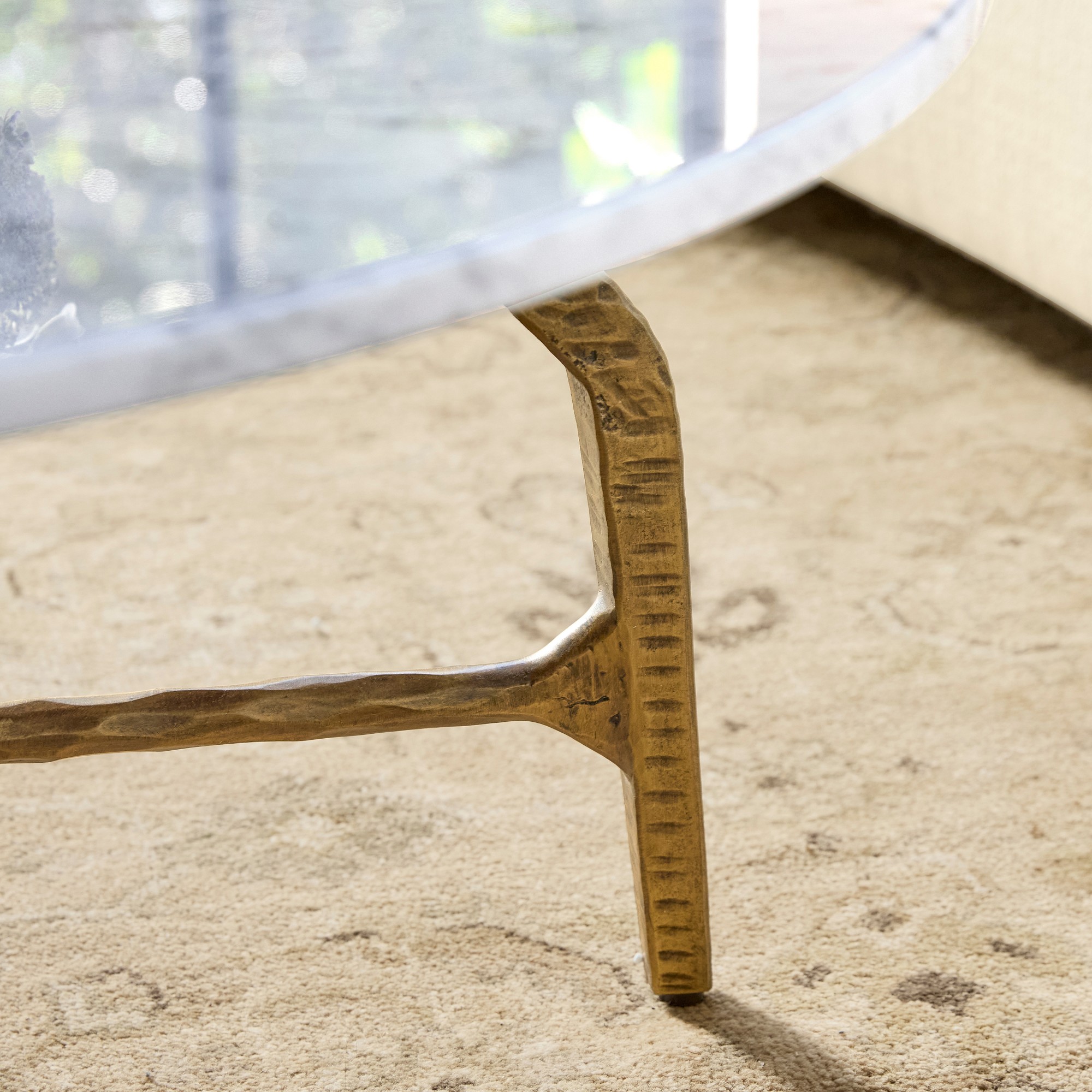 Azurra Hammered Metal Coffee Table (36