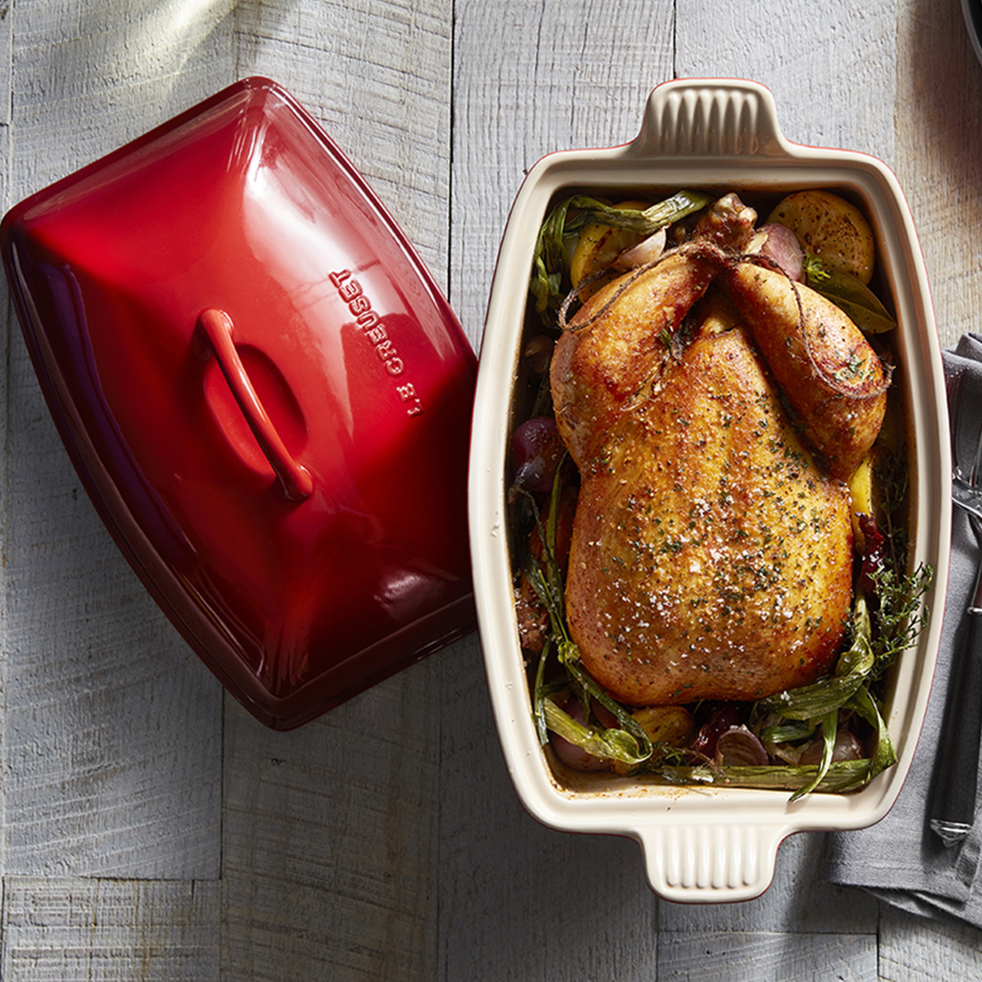 Le Creuset Heritage Stoneware Deep Covered Baker, 4 1/2-Qt.