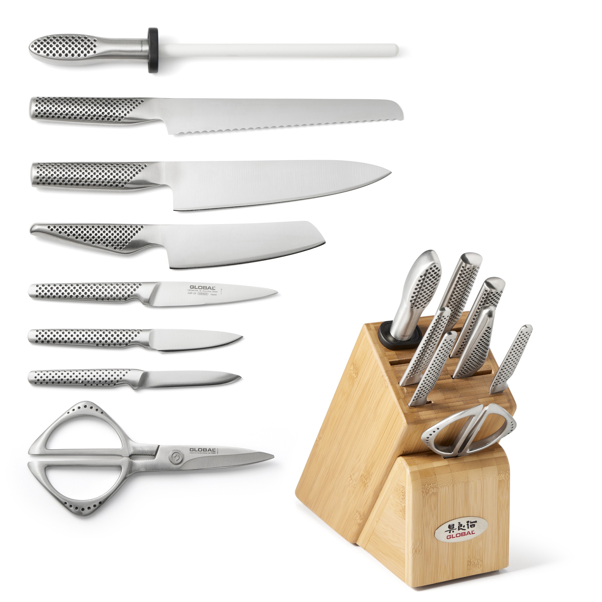 Global Classic Takashi Knife Block, Set of 9
