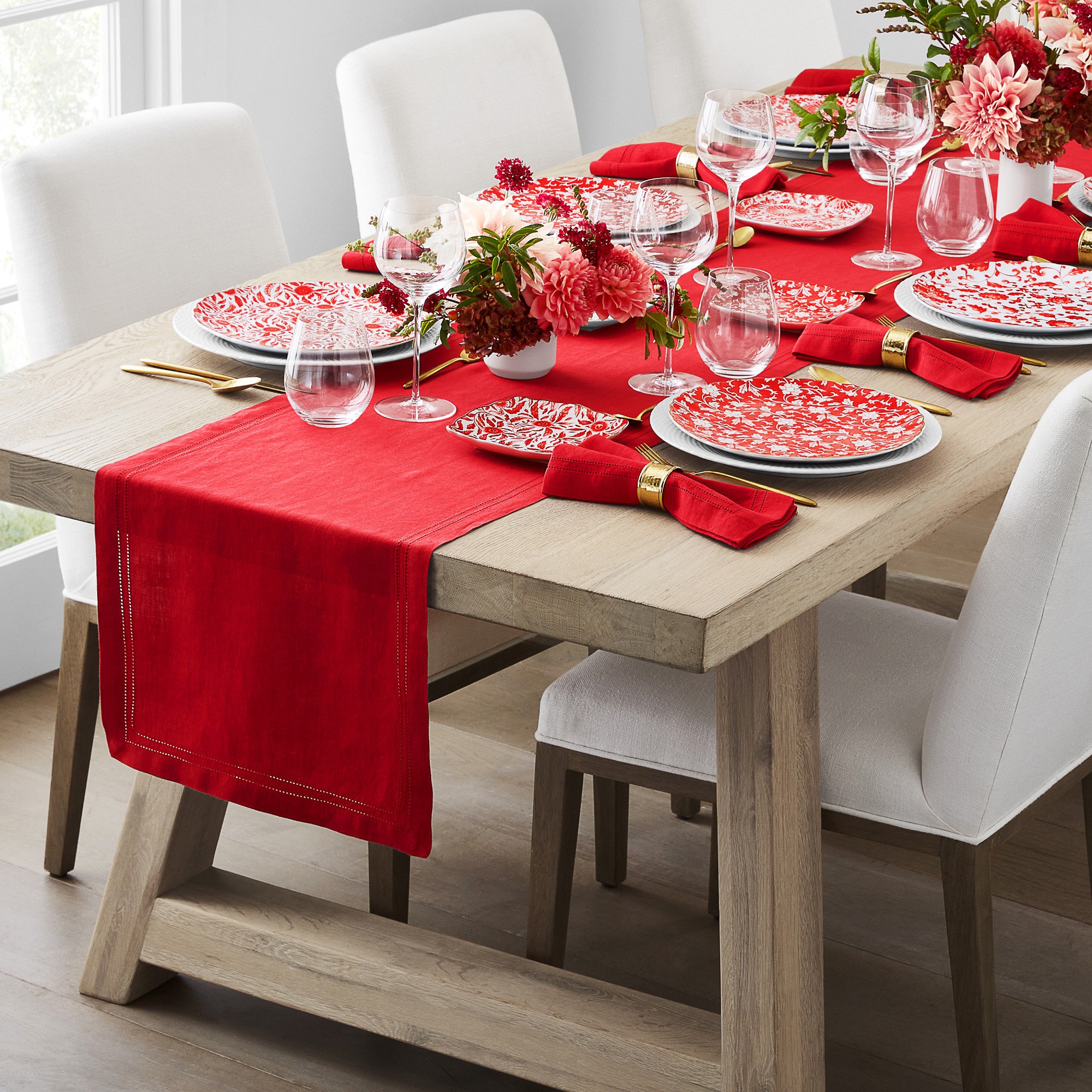 Linen Double Hemstitch Table Runner