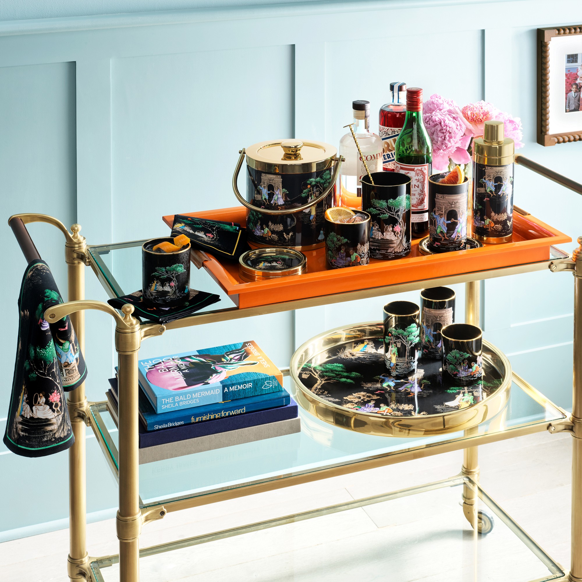 Sheila Bridges x Williams Sonoma Harlem Toile Mixing Glass