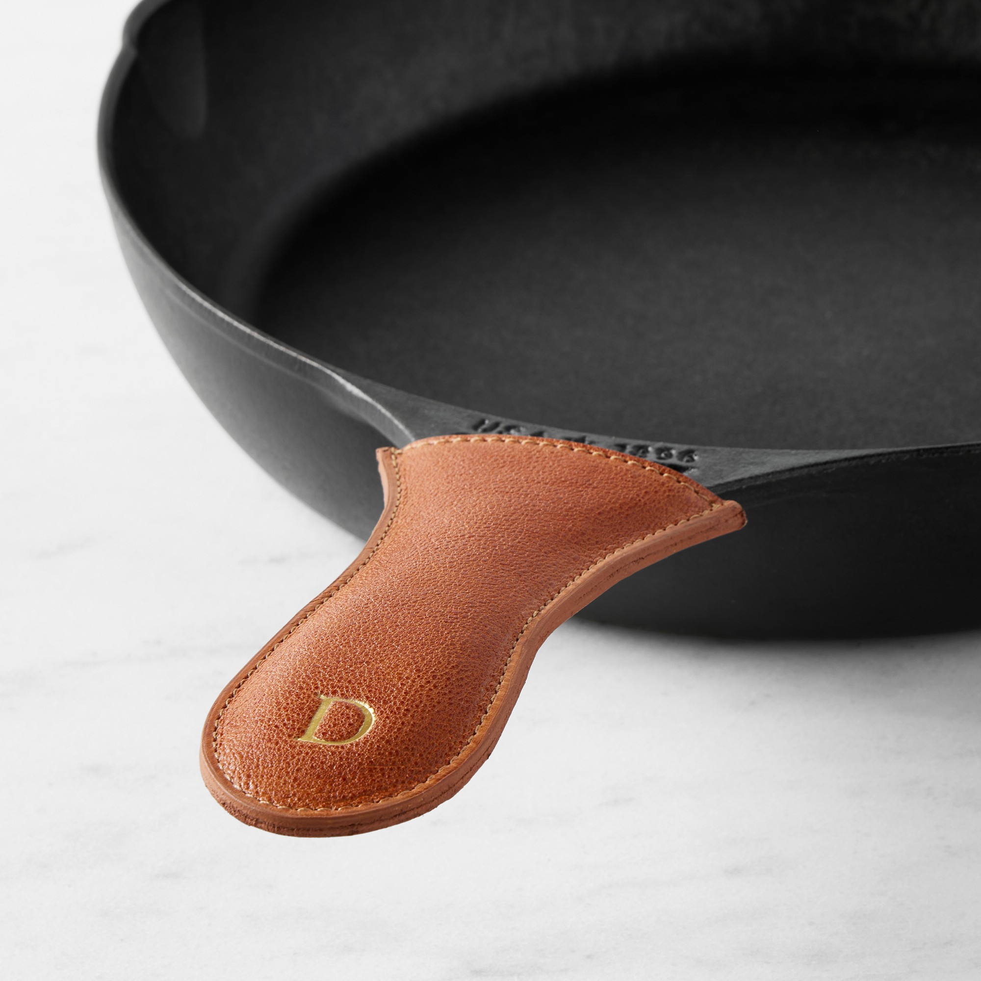 Personalized Leather Handle Sleeve for Lodge Skillet