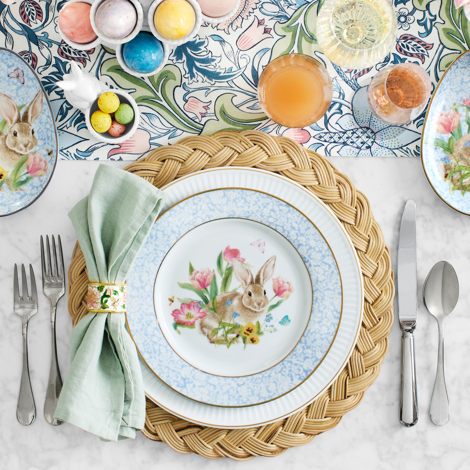 Garden Flowers Appetizer Plates, Set of 4