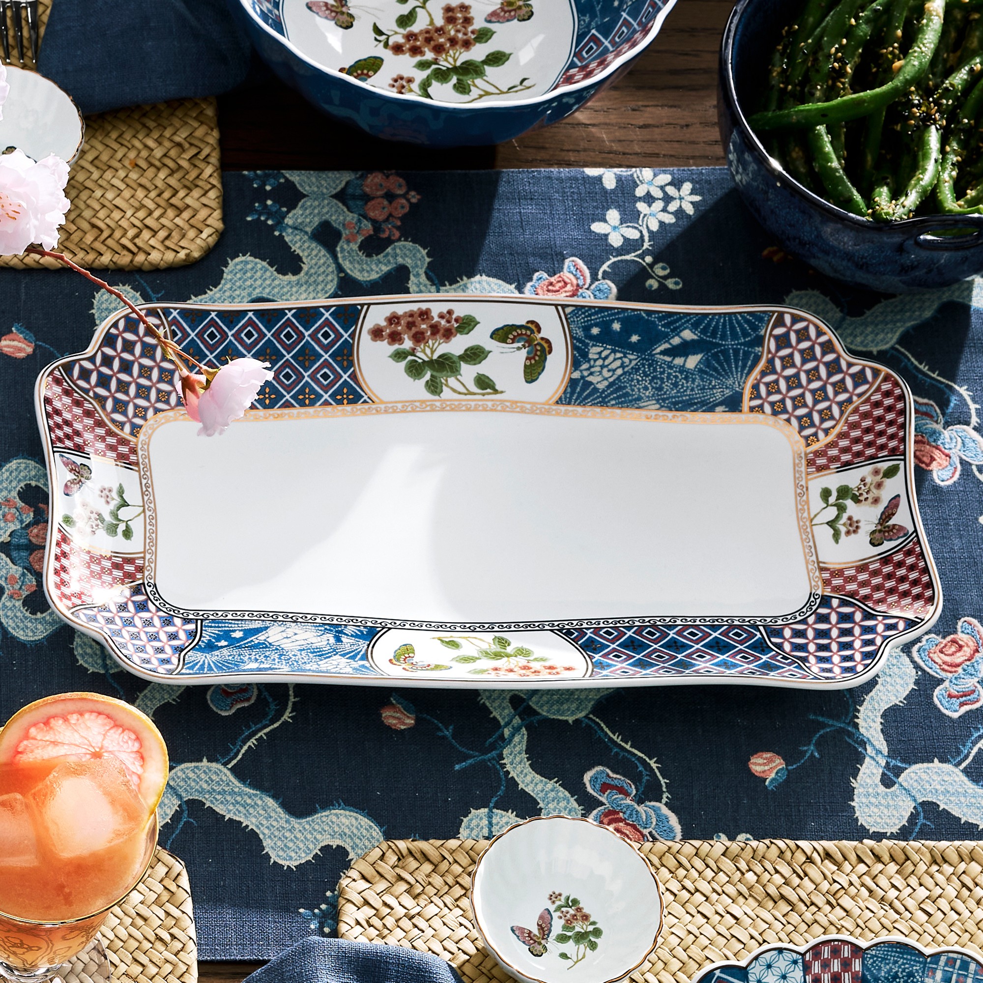 Embroidered Blossom Table Runner