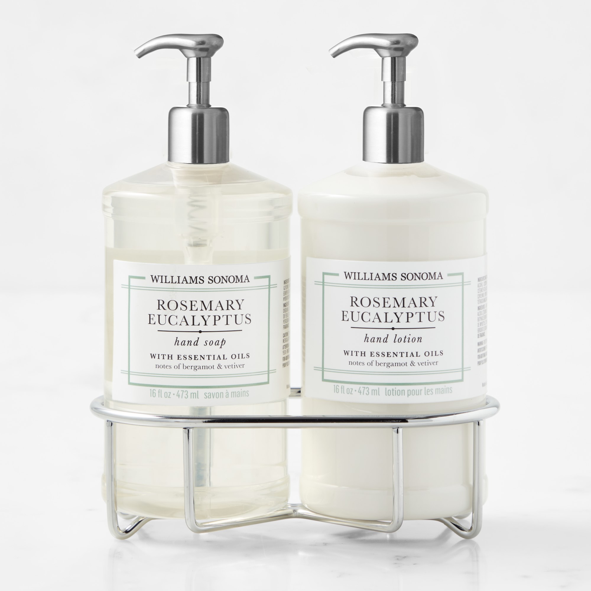 Williams Sonoma Rosemary Eucalyptus Hand Soap & Lotion 3-Piece Set