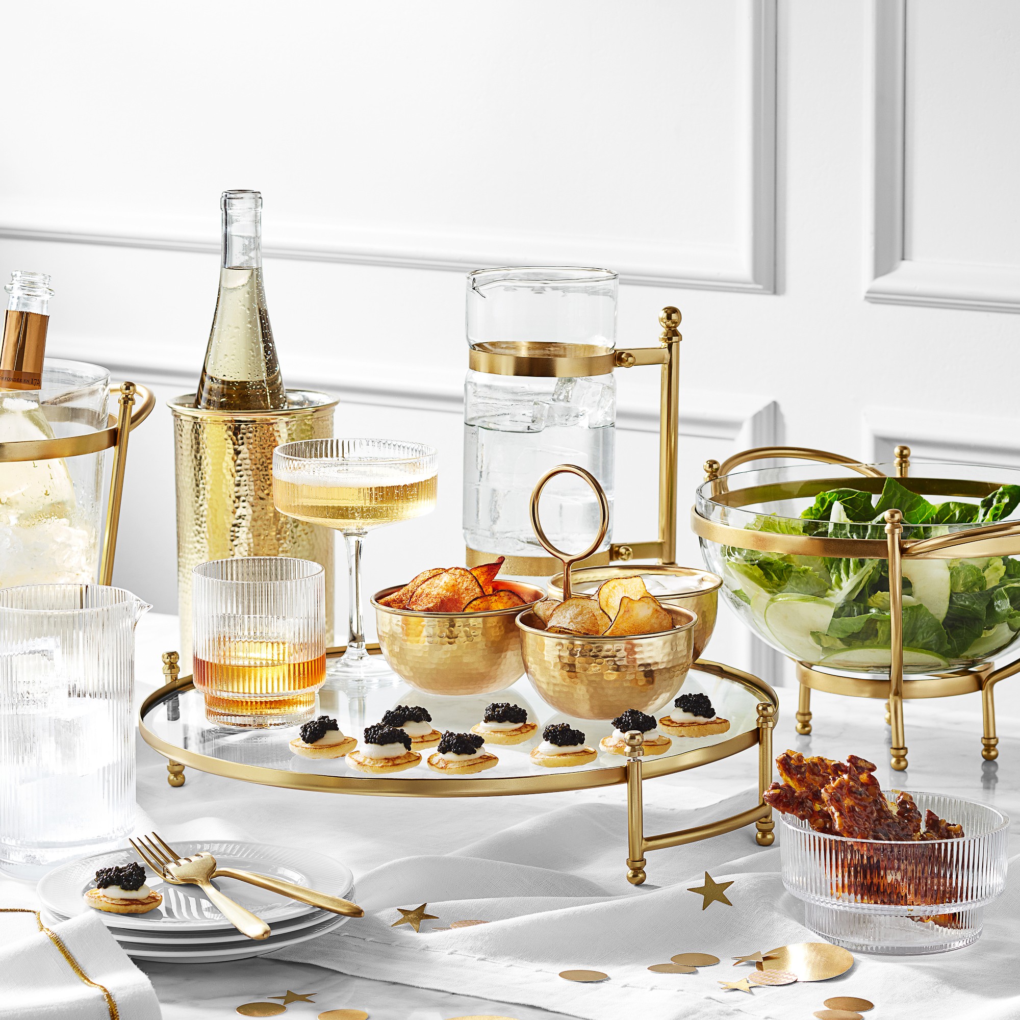 Antique Brass Hammered Wine Chiller